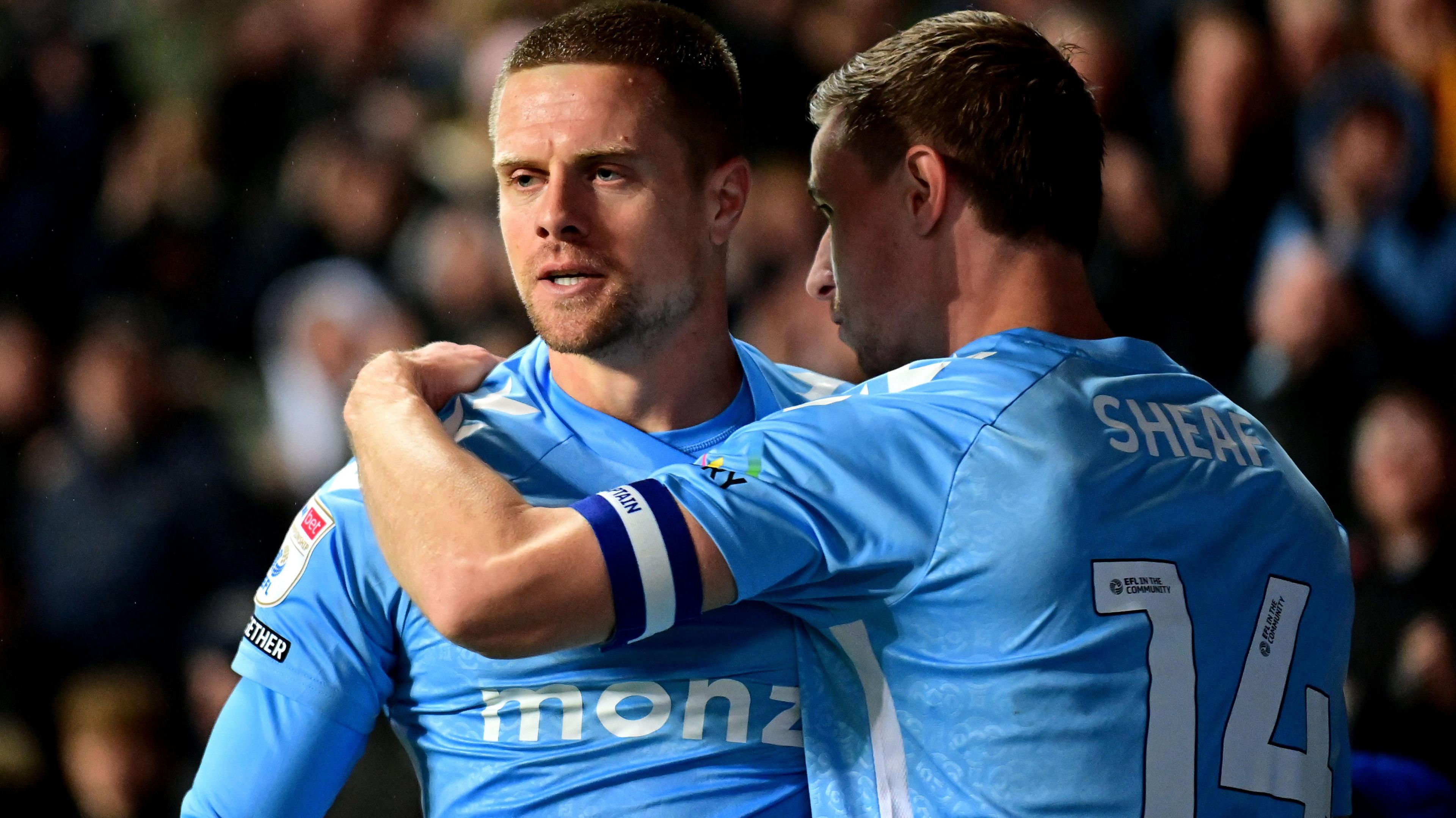 Jake Bidwell celebrates a goal for Coventry City