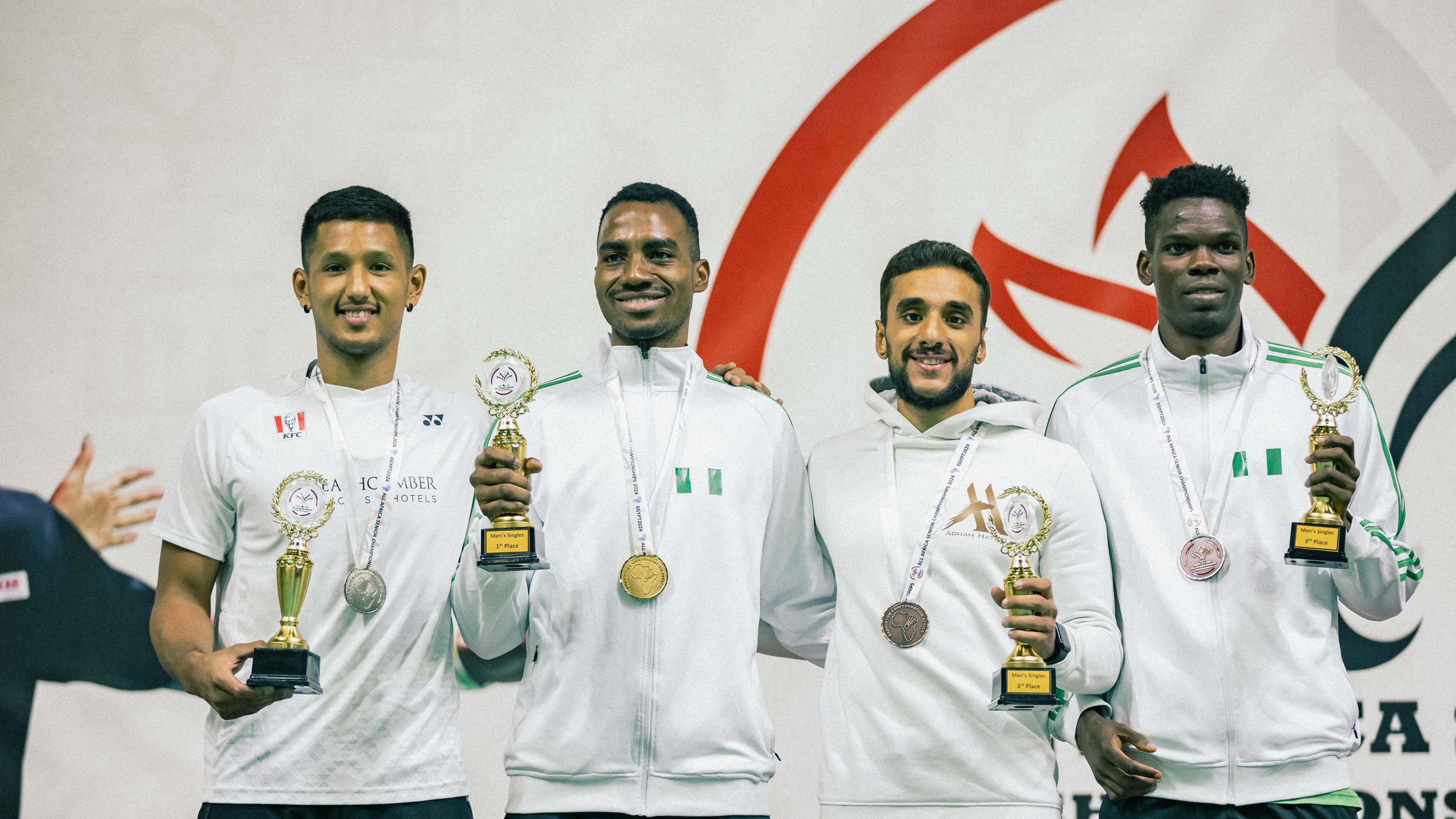 Opeyori (second from left) and other winners at the African championship