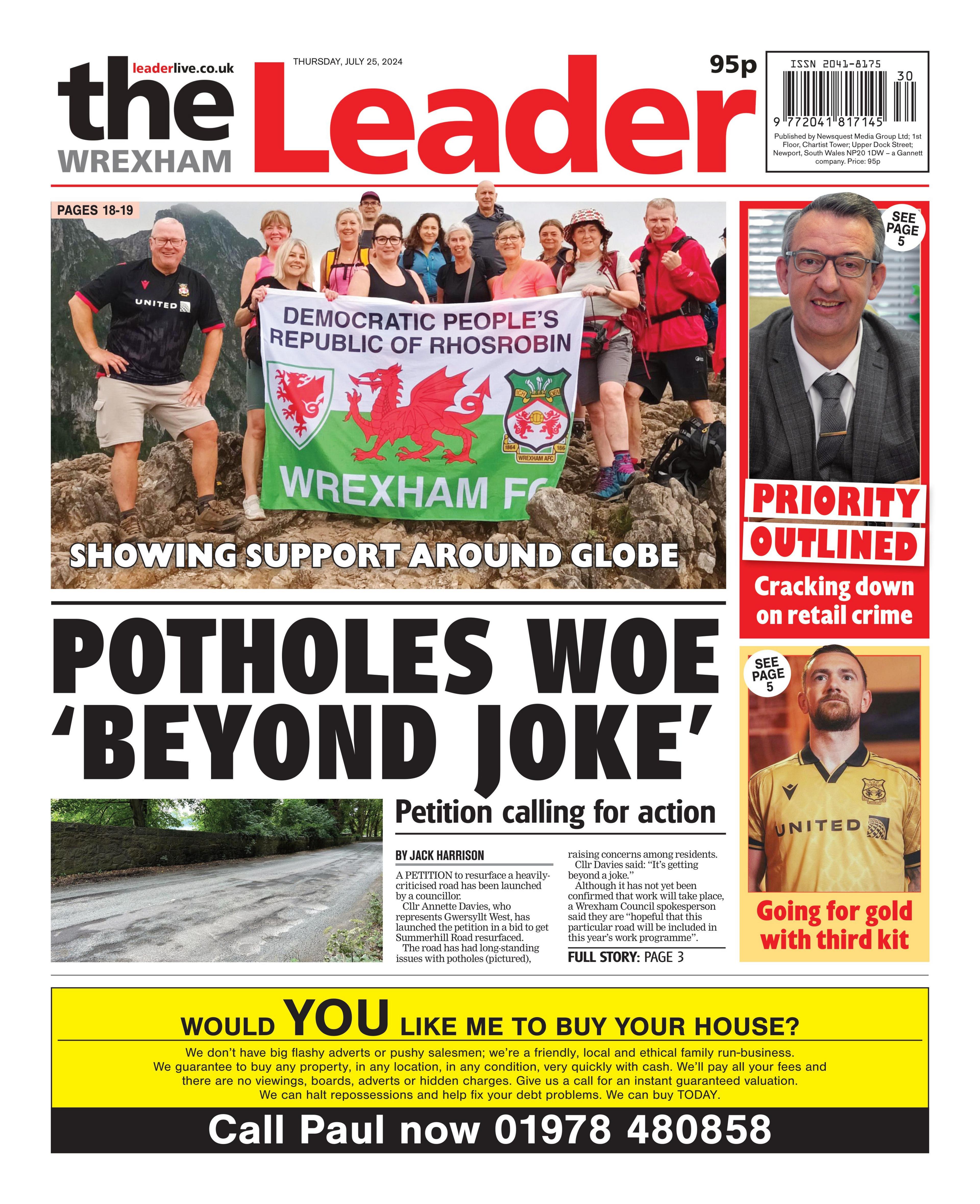 Wrexham Leader front page