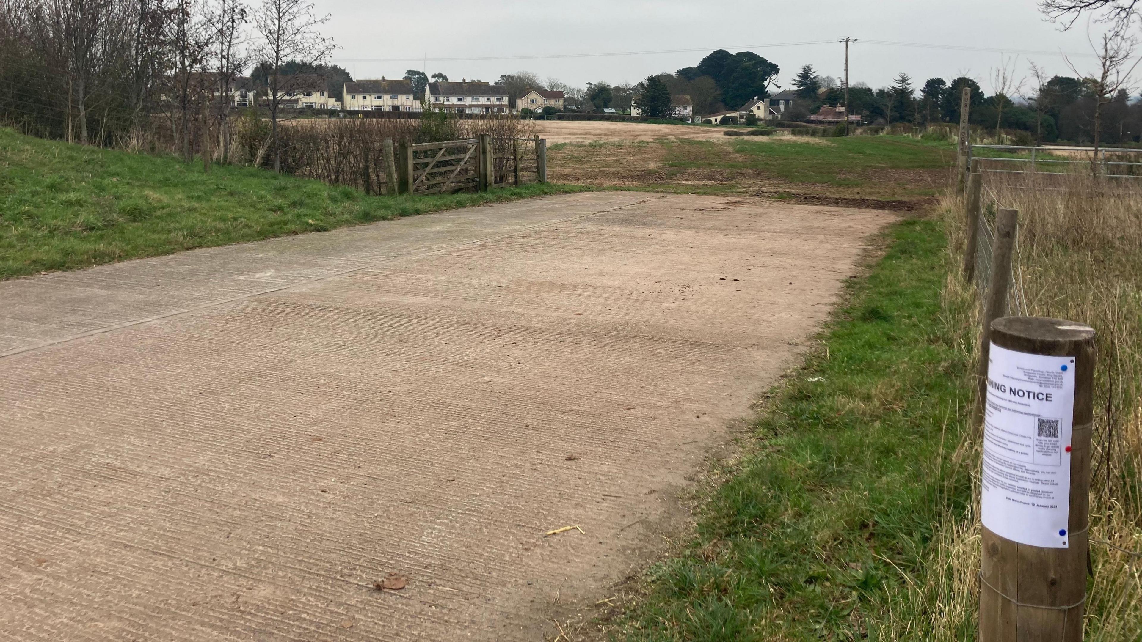 The entrance to the proposed site near Hinkley Point C