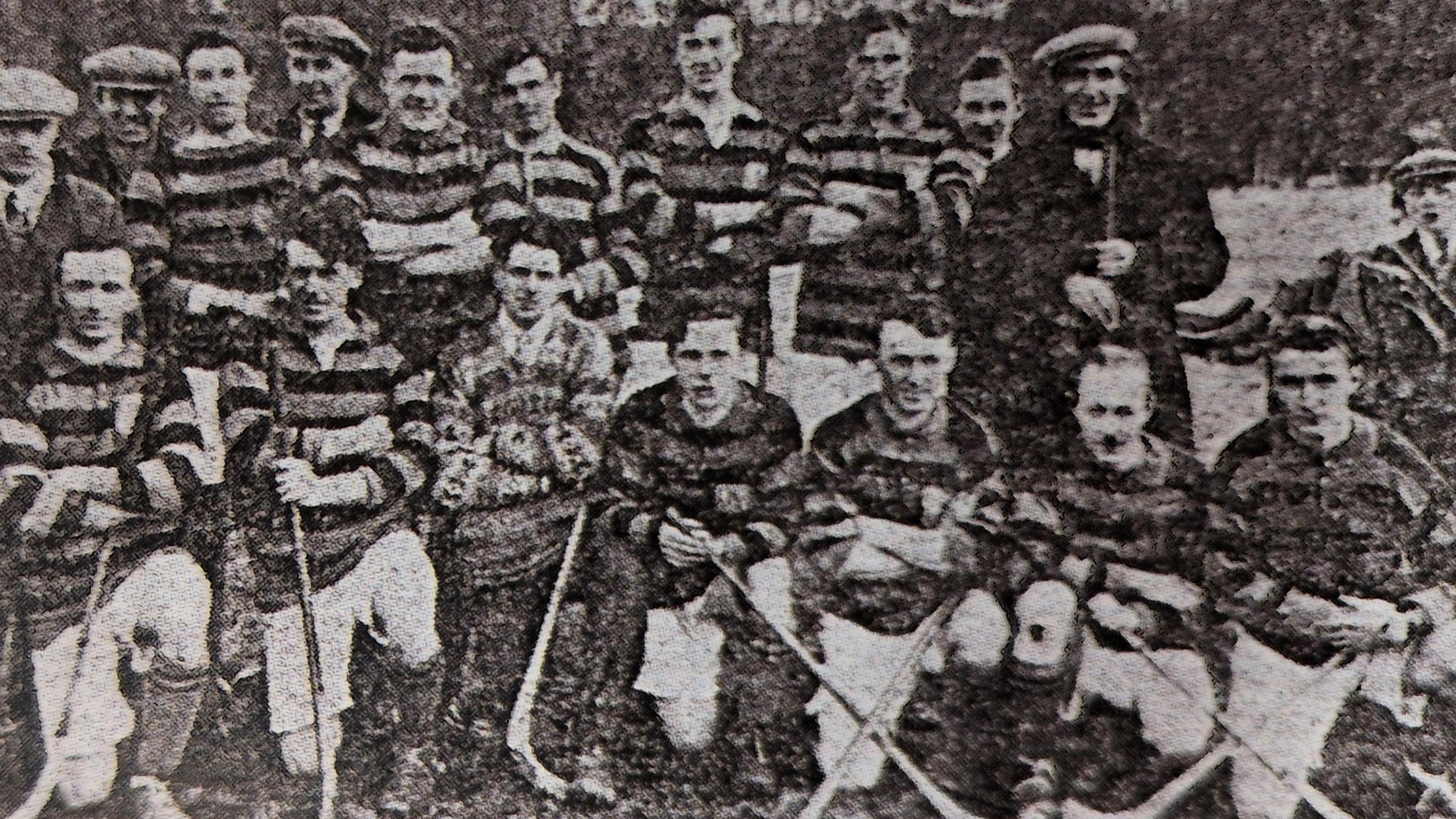 The 1928 combined Badenoch team, playing under the banner of Kingussie. 