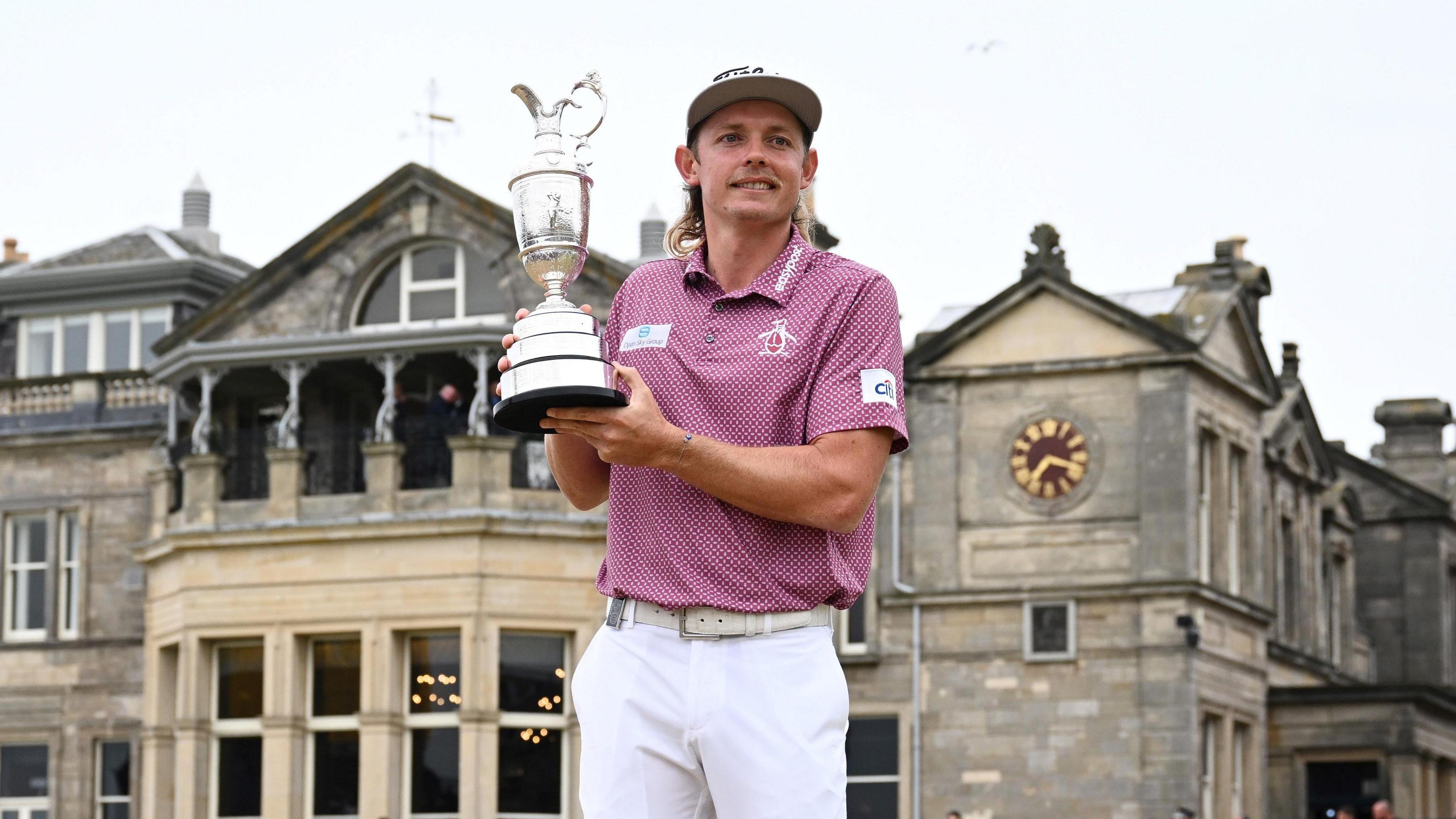 Cameron Smith with the Claret Jug after winning 2022 Open over the Old Course