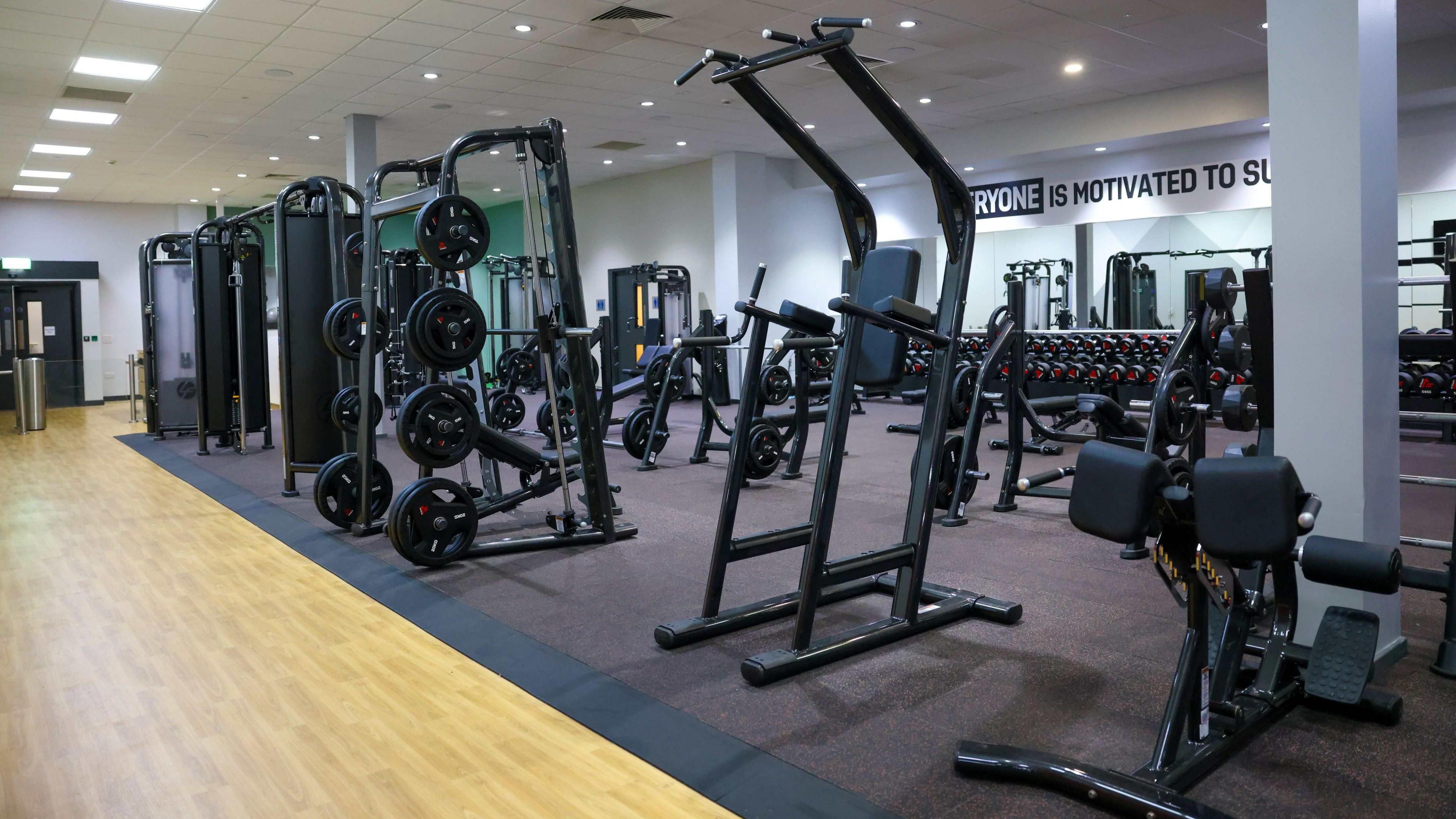 The first-floor gym of the EISS, which is for strength and conditioning.