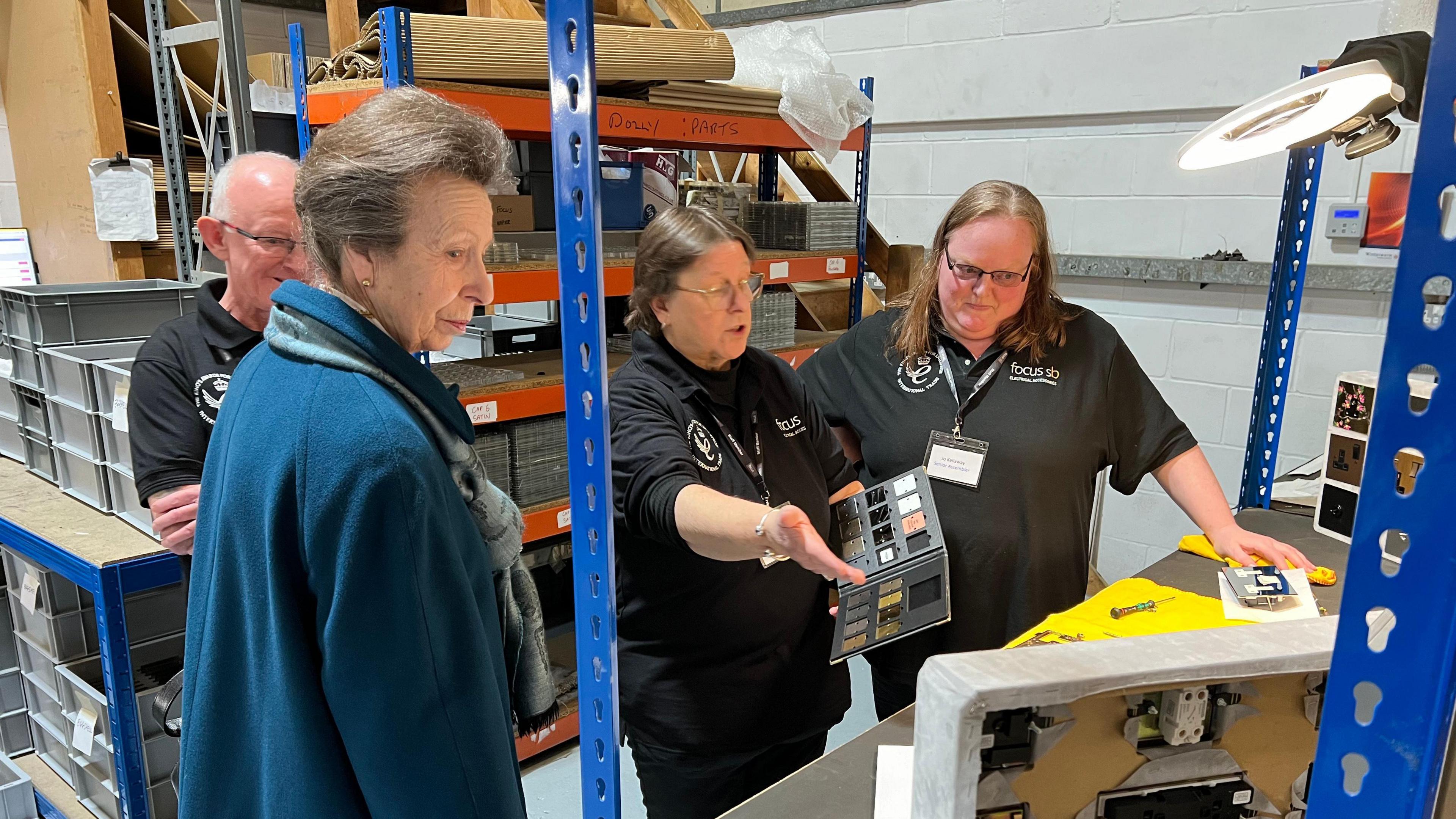 HRH Princess Royal speaks to a worker