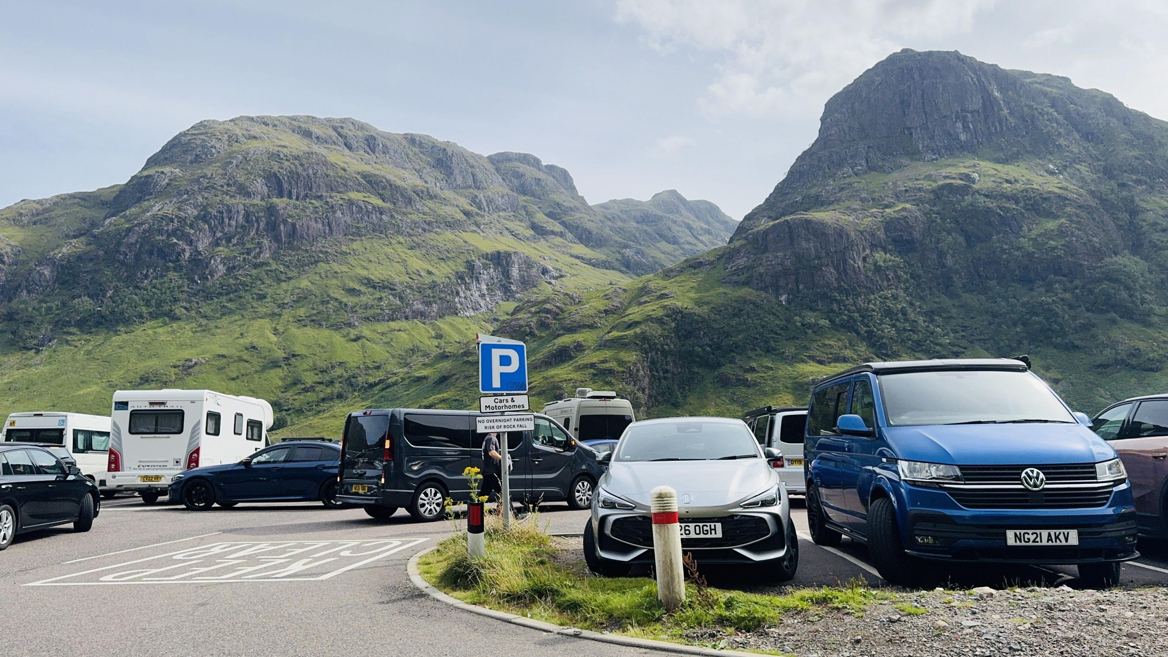 A busy carpark in Glencoe last month