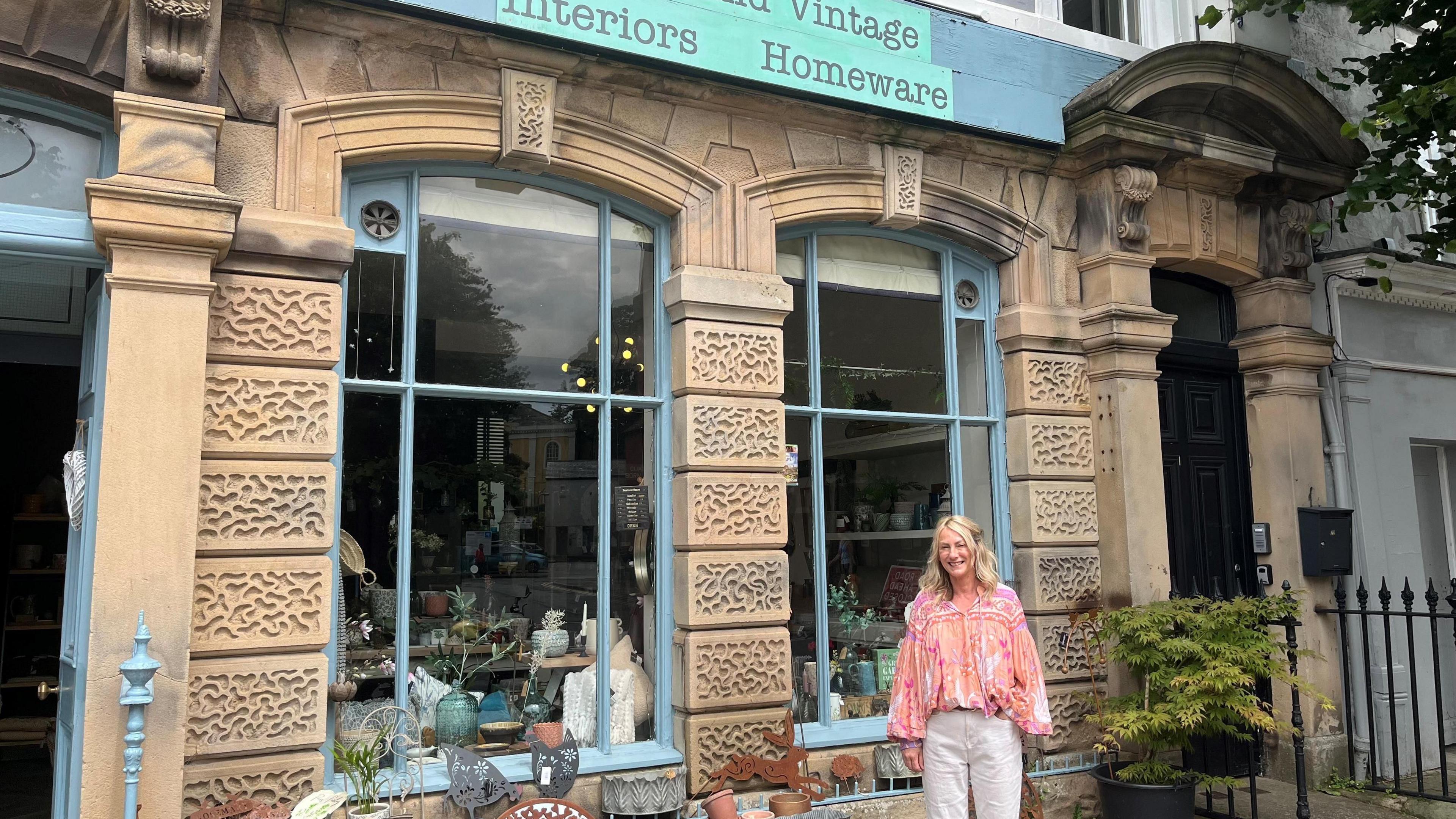 Susan Seekings outside her shop Dachsund Vinatge