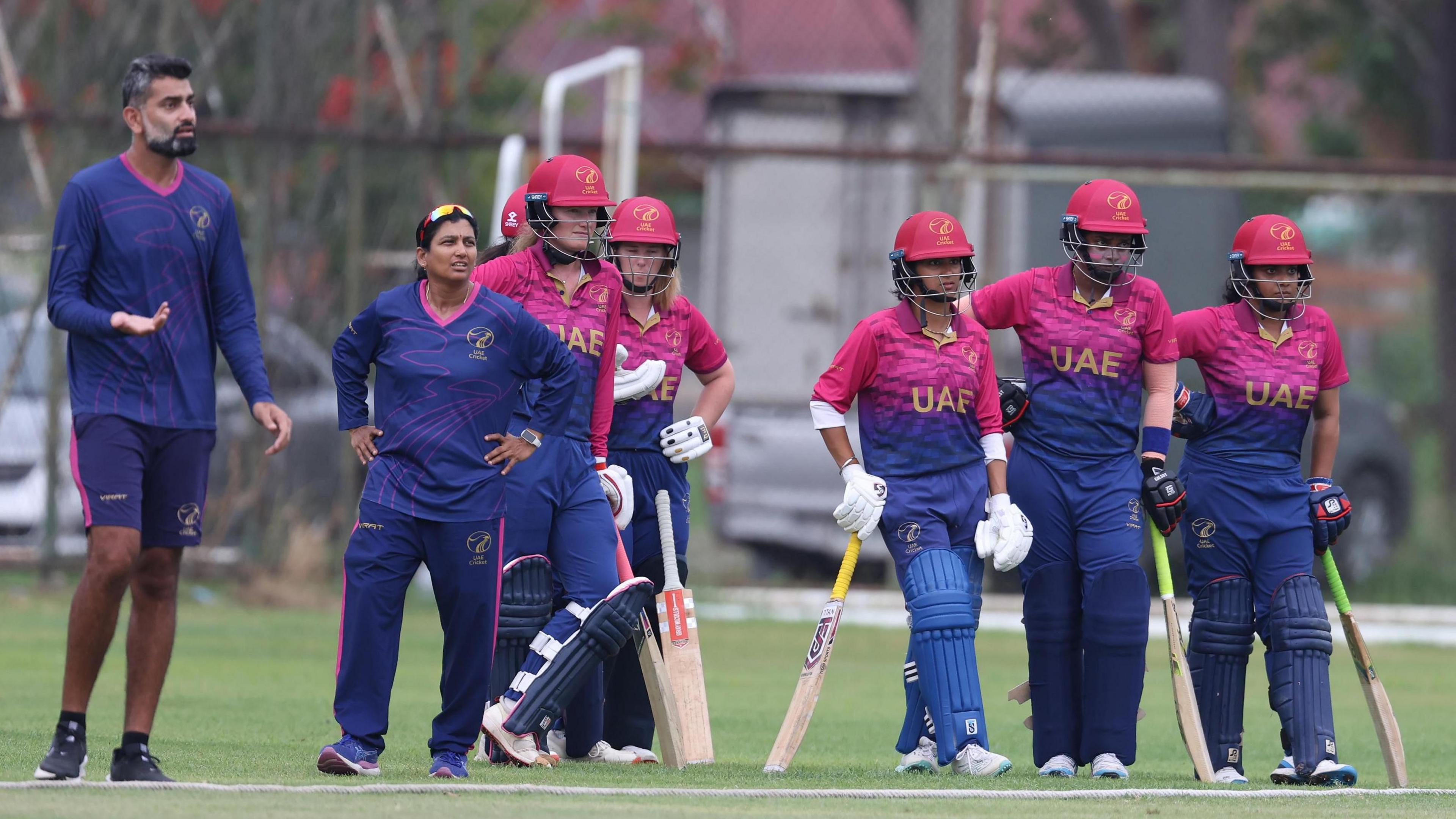UAE players padded up