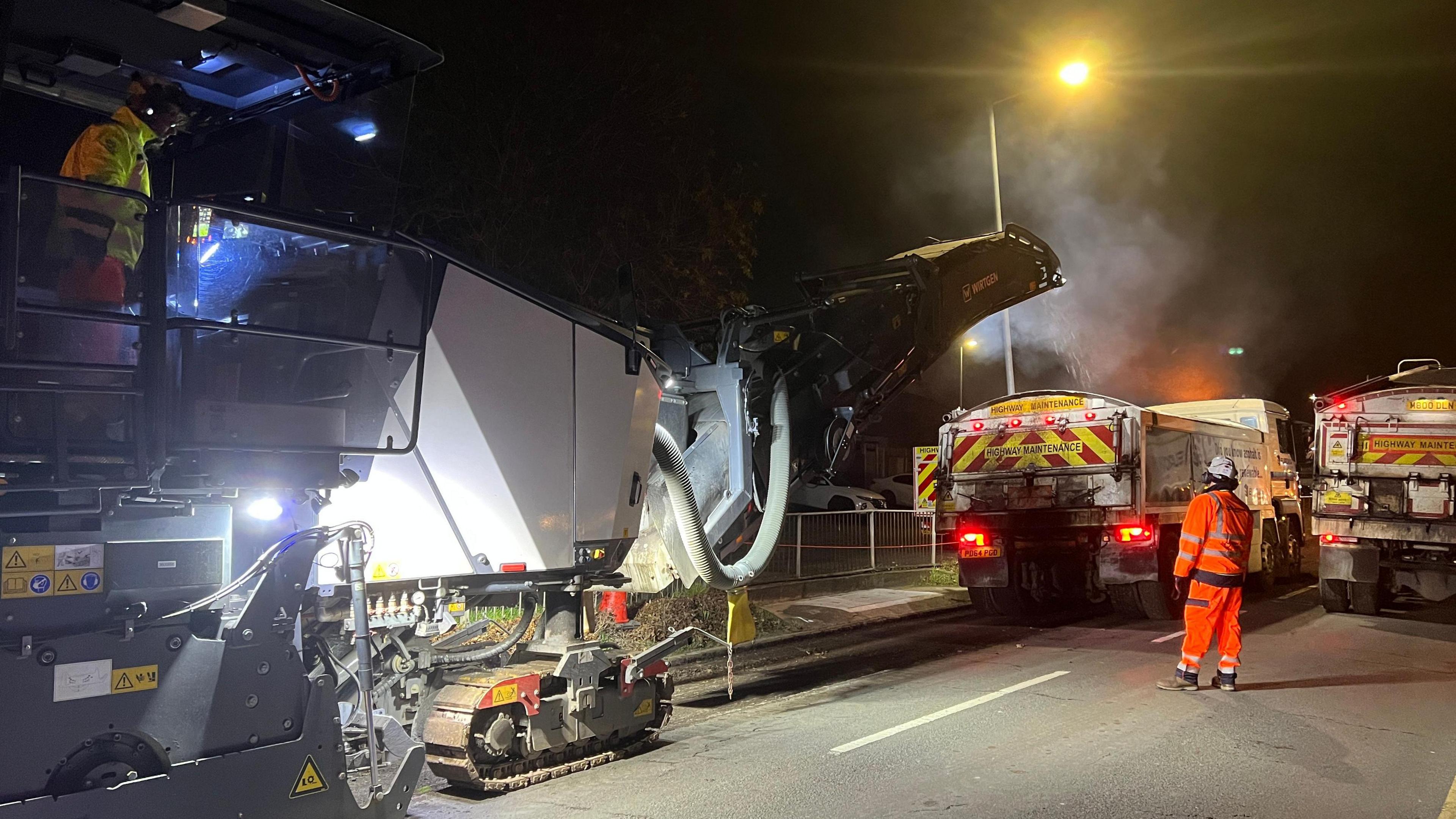 Road resurfacing works taking place overnight on Laindon High Road