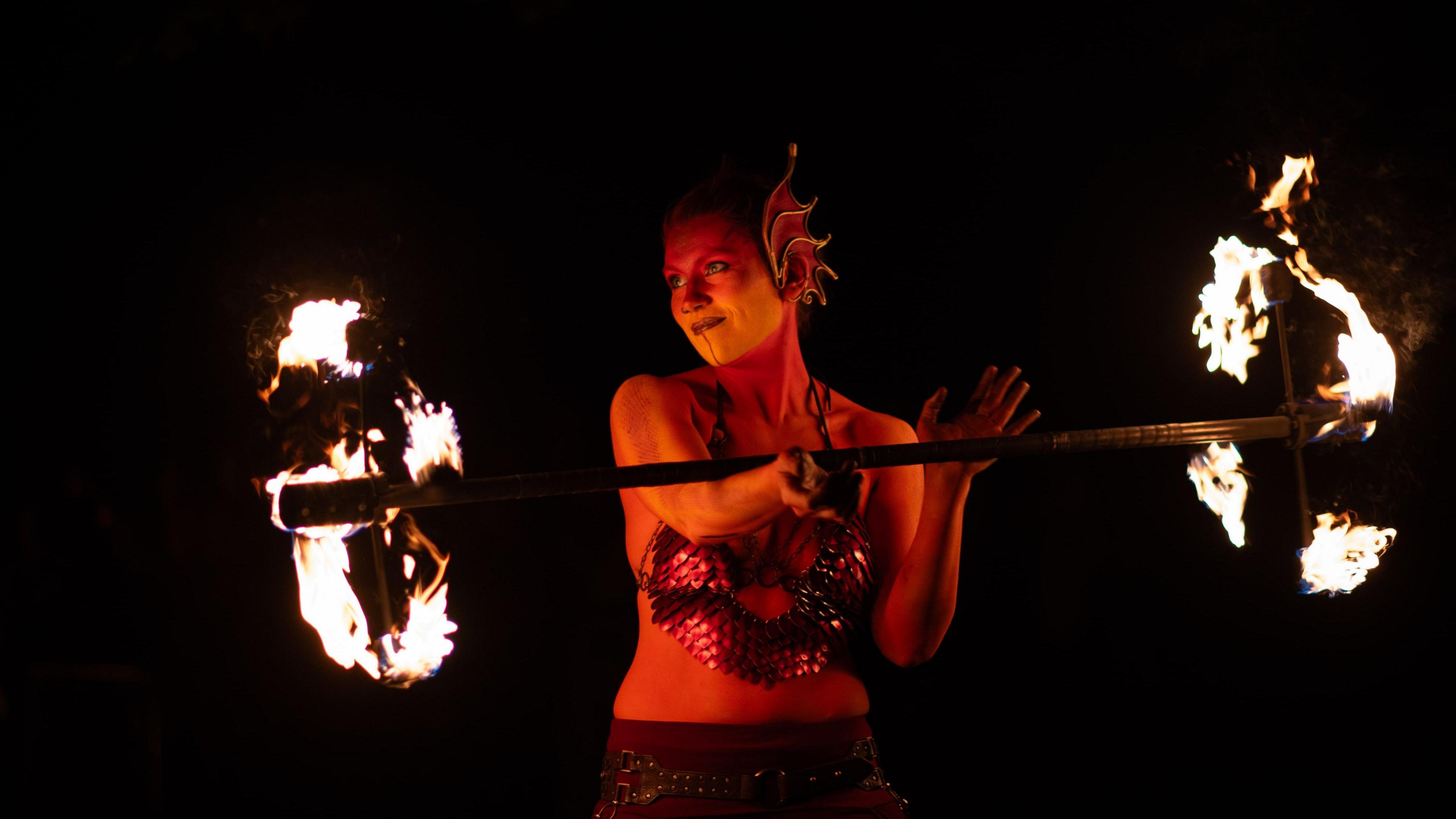 A fire performer at the Beltane Fire festival in Edinburgh