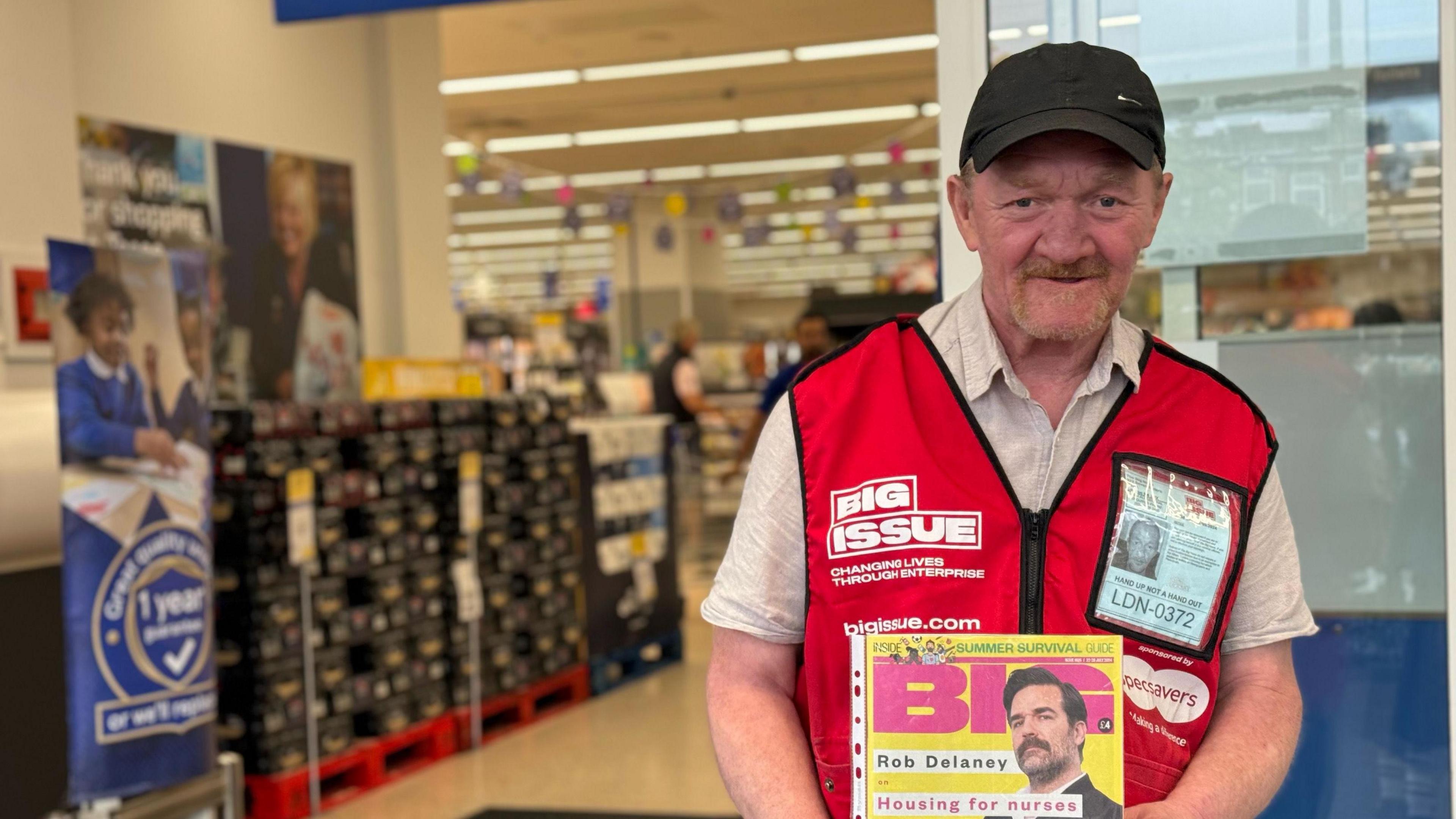 Dave Martin selling a Big Issue