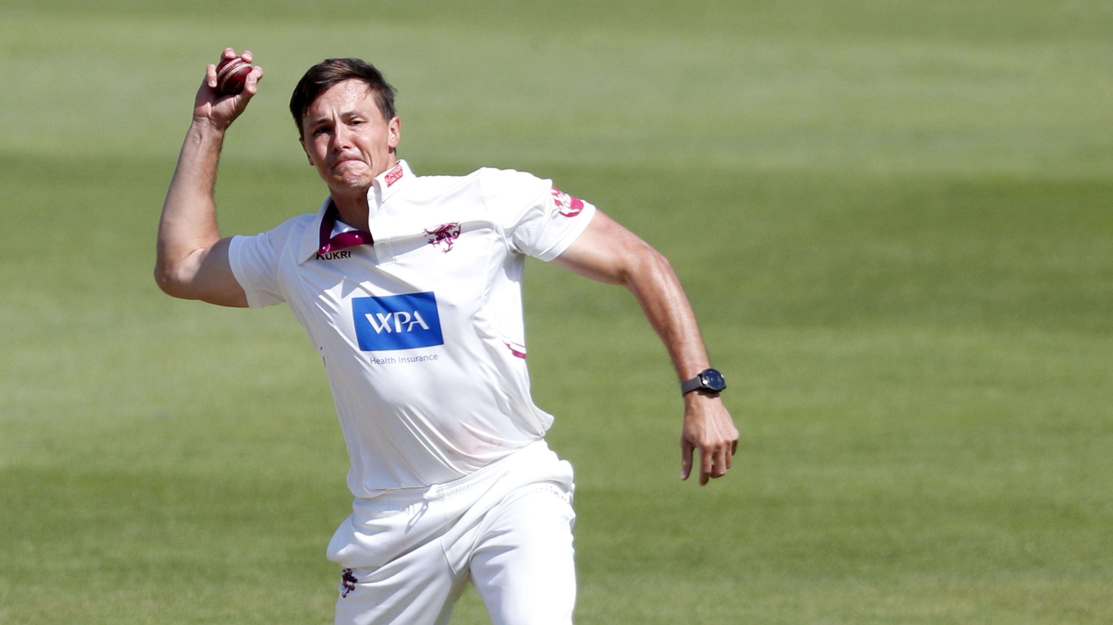 Migael Pretorius bowling for Somerset this season