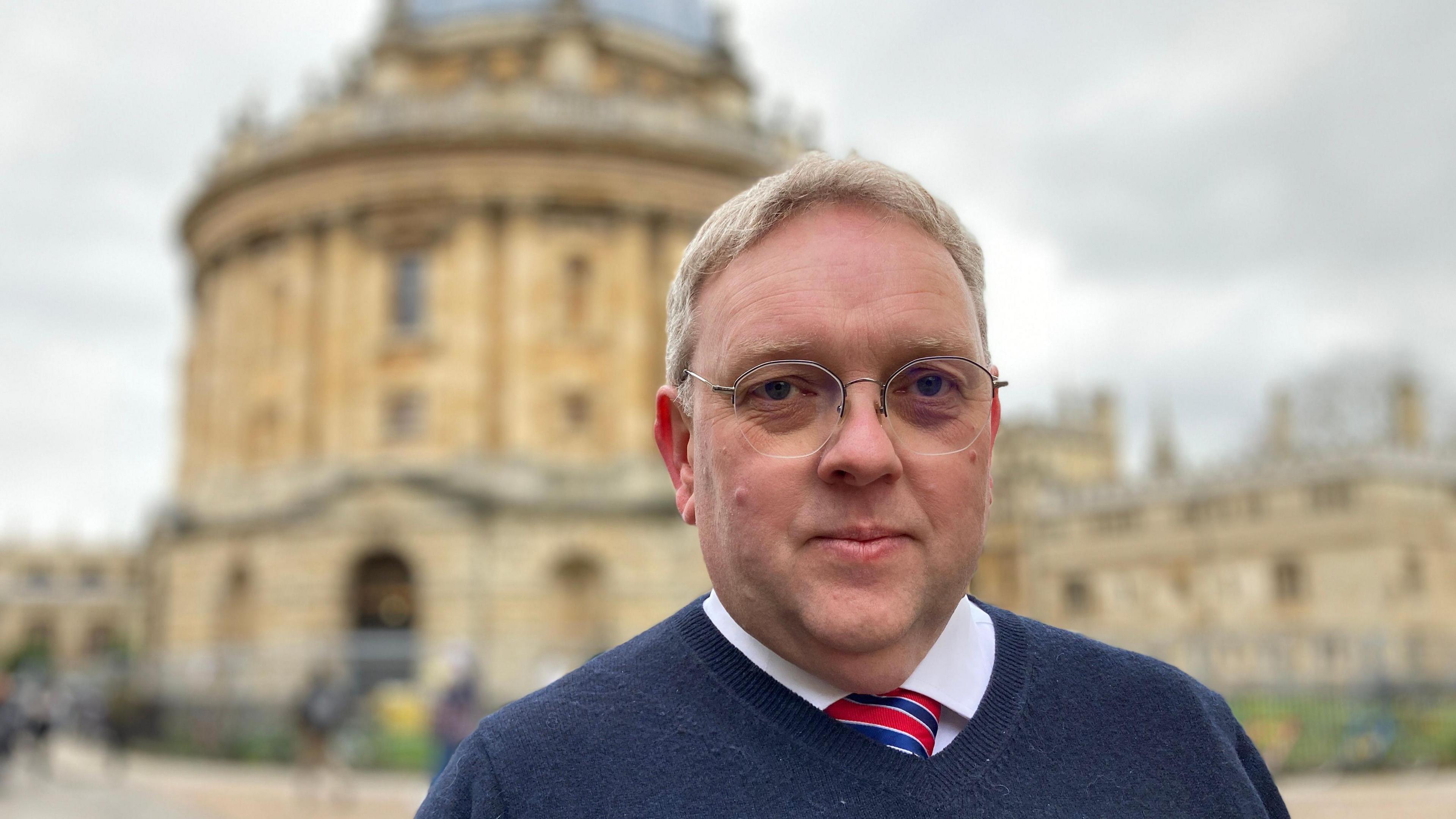 Matt Ineson standing in front of the Radcliffe Camera in Oxford