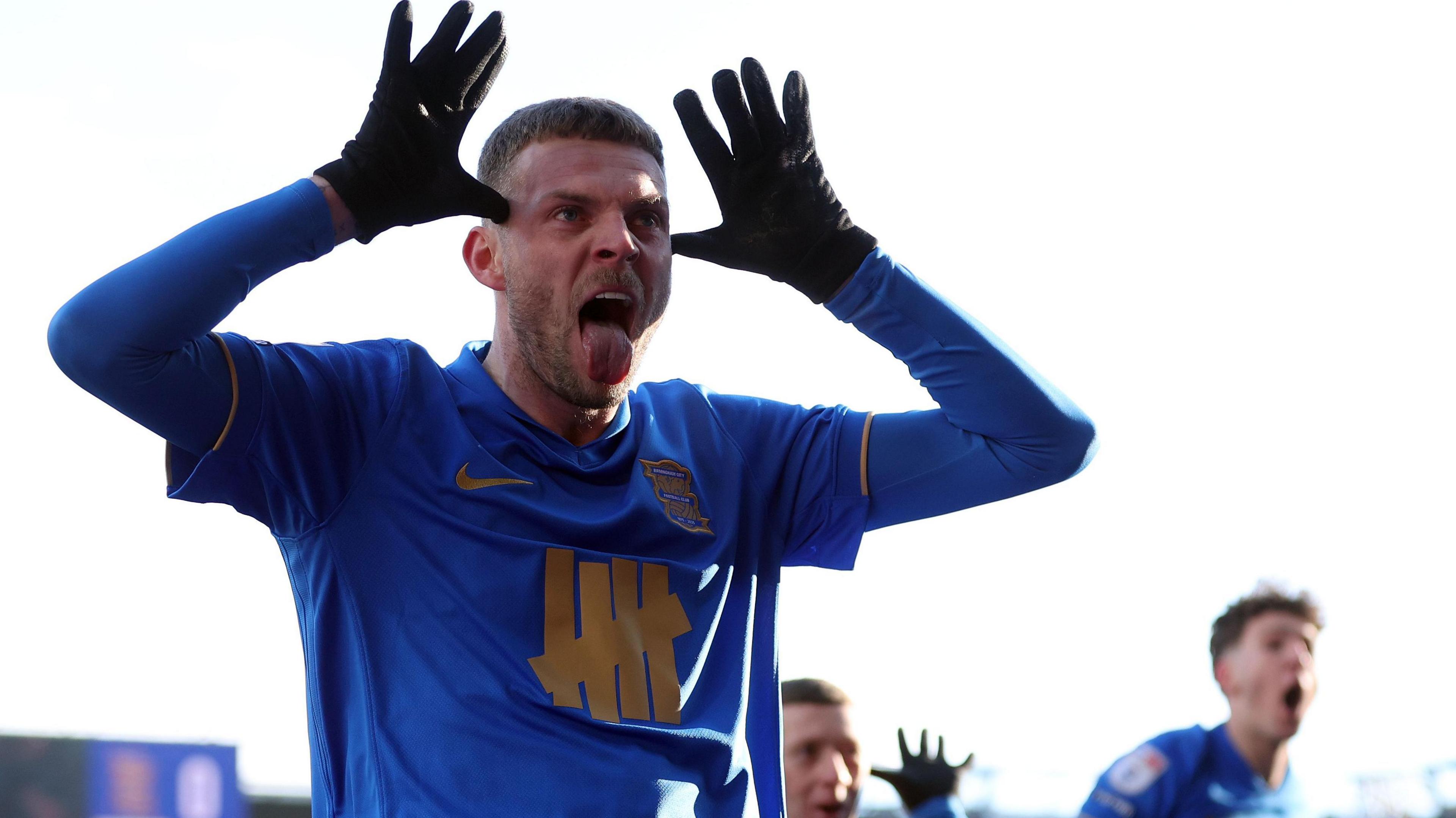 Marvin Ducksch celebrates giving Birmingham the lead against Coventry