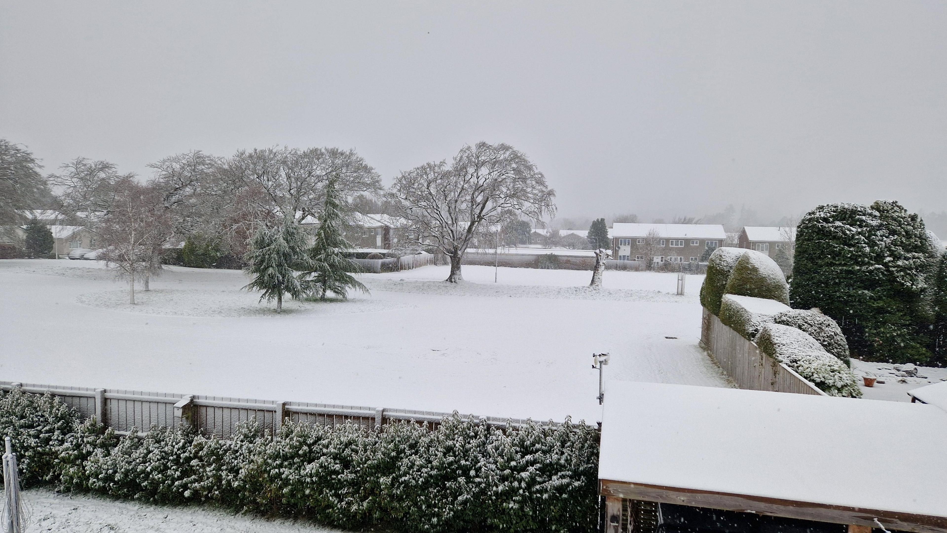 Heavy snow covers the landscape in Balerno, on the outskirts of Edinburgh