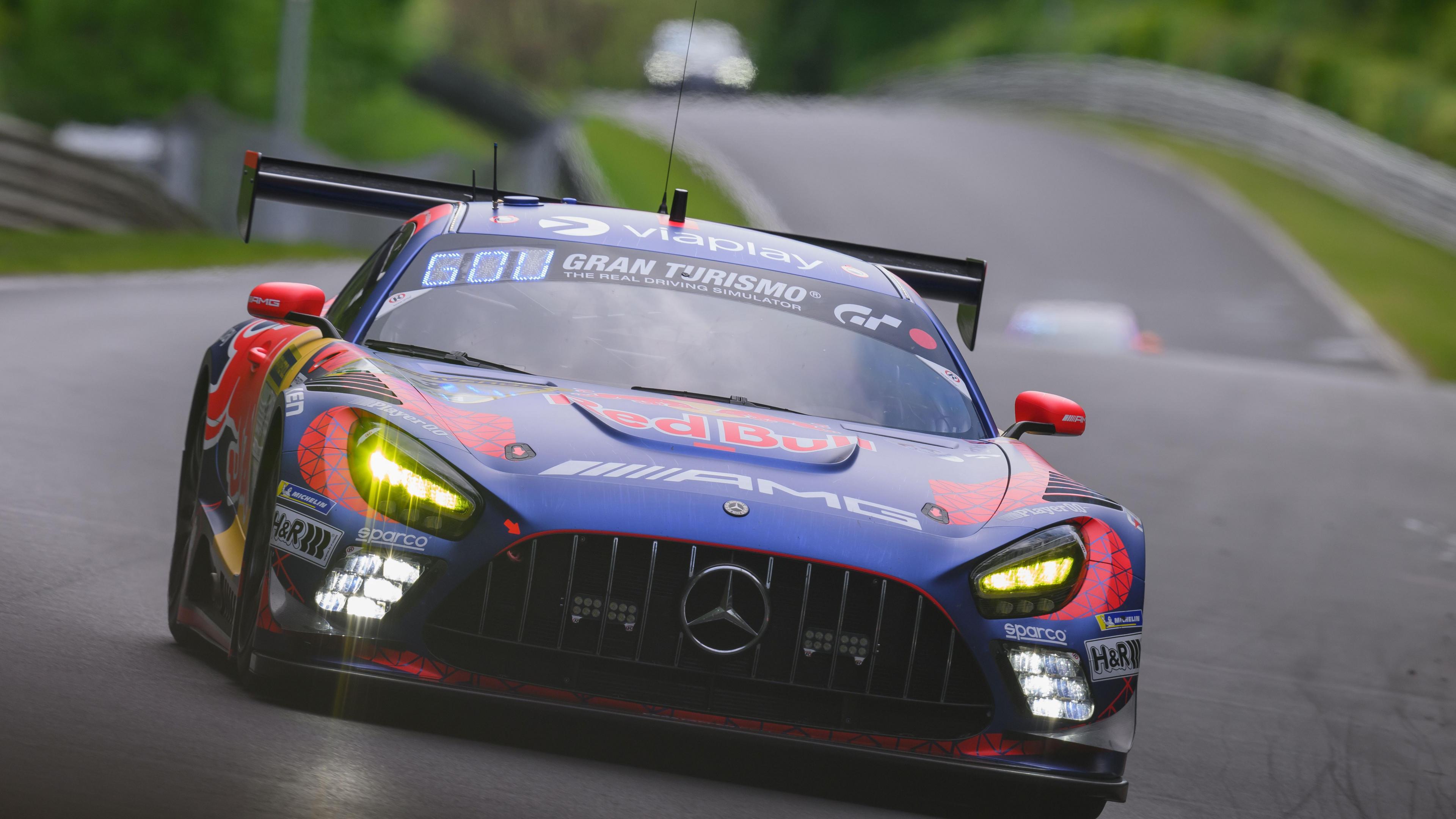 The Mercedes-AMG GT3 of Max Verstappen, Lucas Auer, Jules Gounon and Daniel Juncadella during the Nurburgring 24 Hours race