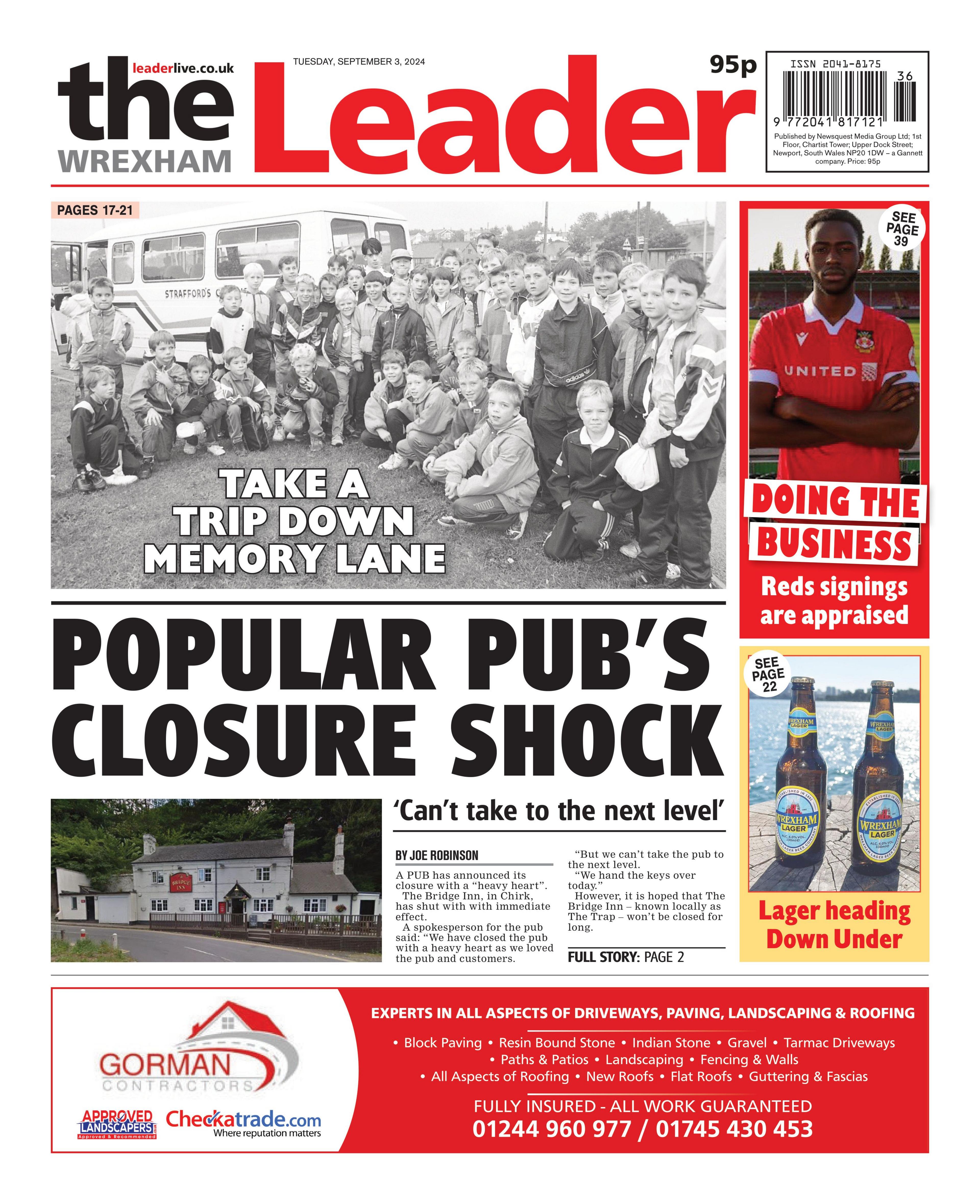 Front page of Wrexham Leader