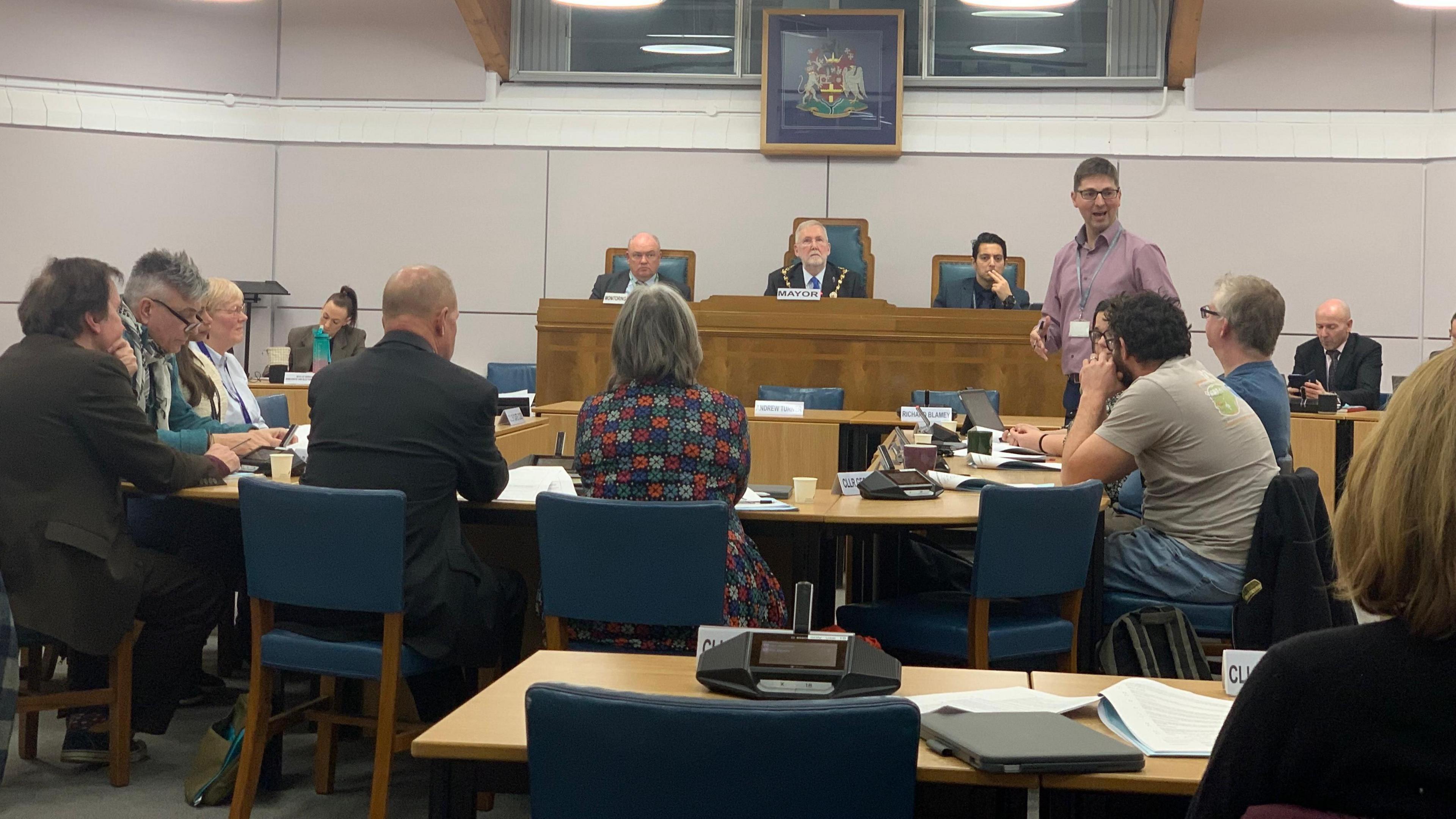 A council meeting of Tewkesbury Borough Council.