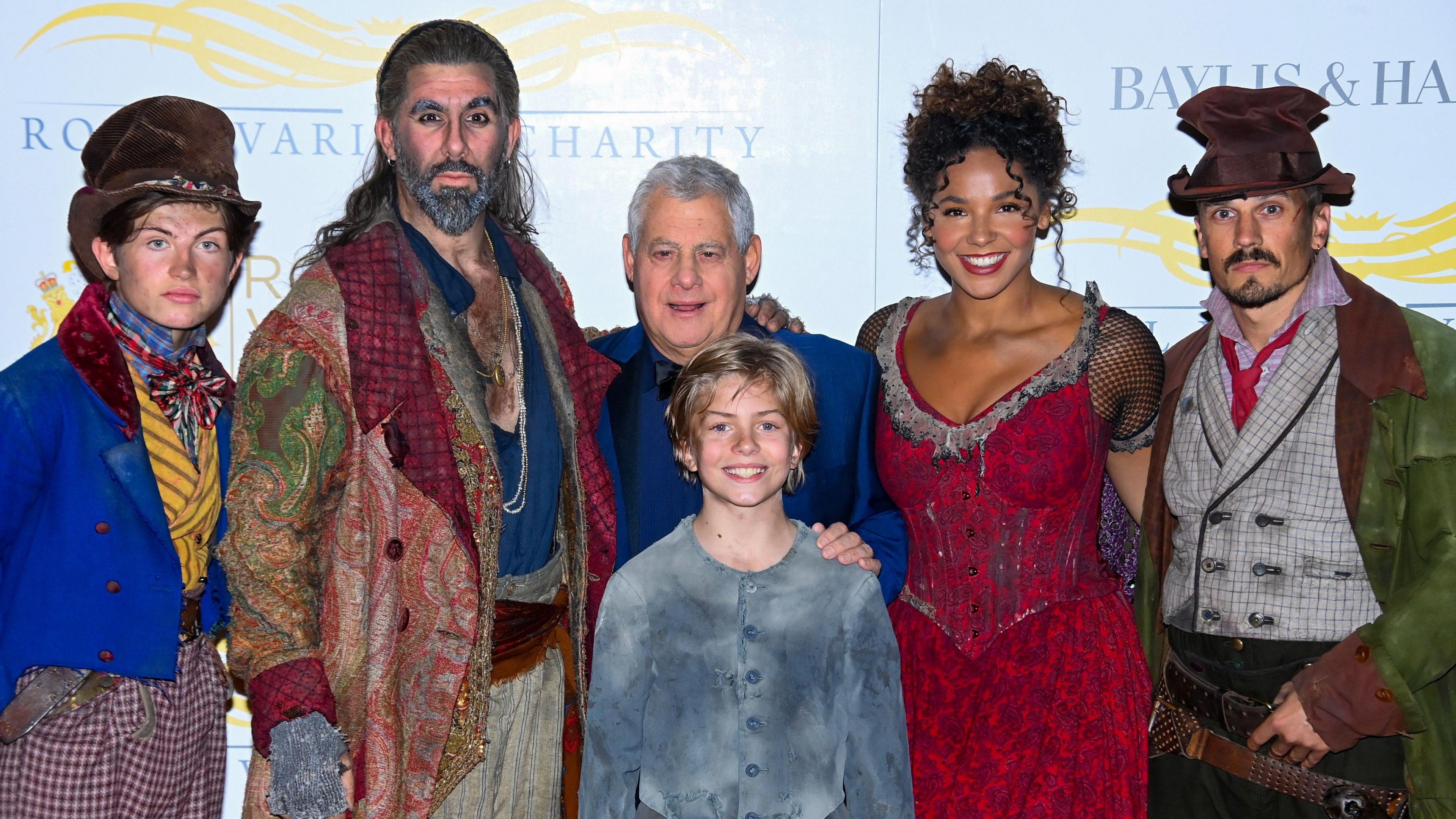 Billy Jenkins, Simon Lipkin, Cameron Mackintosh, Jack Philpott, Shanay Holmes and Aaron Sidwell attend the Royal Variety Performance at Royal Albert Hall.