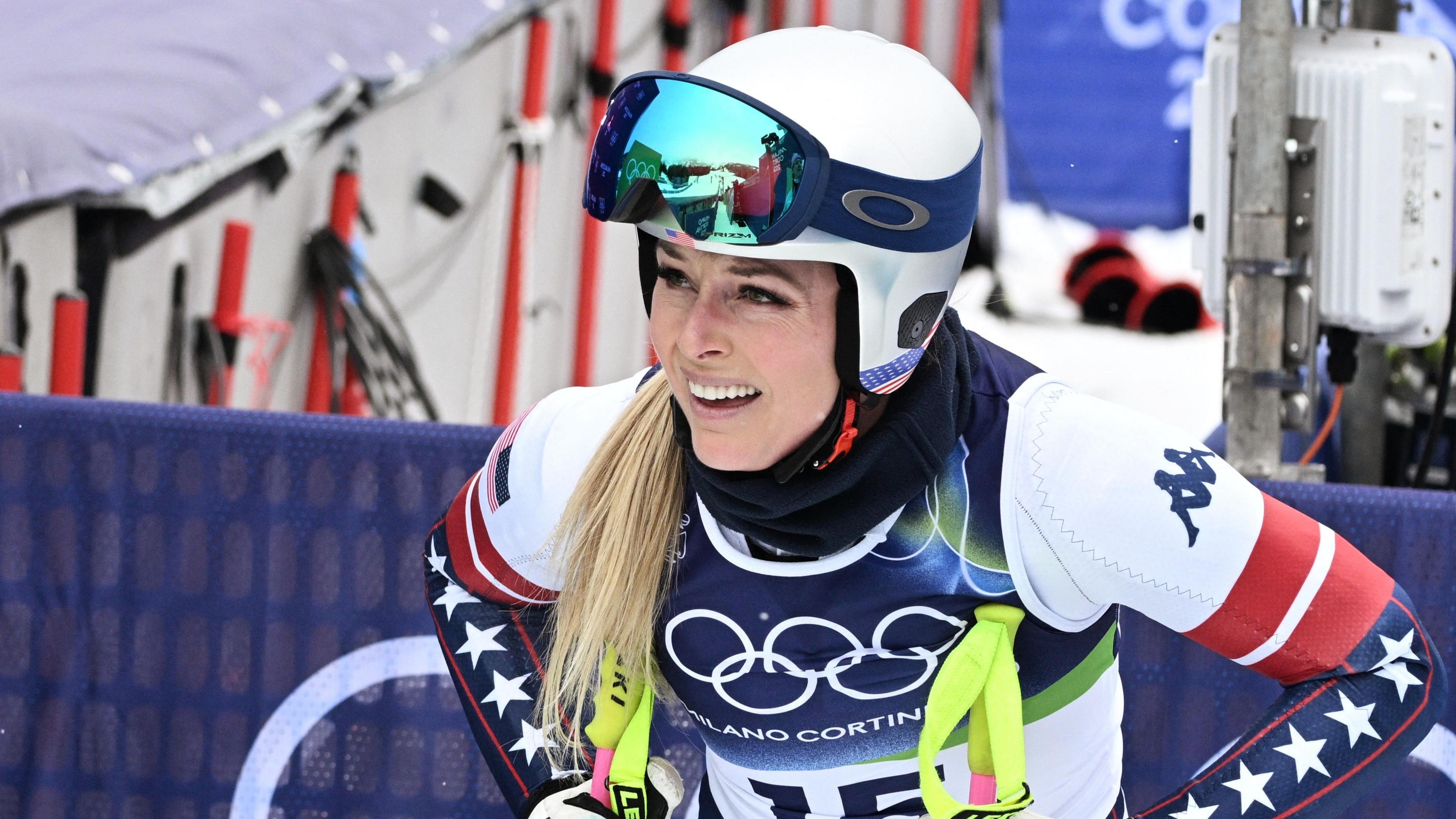 Lindsey Vonn after completing her second training run