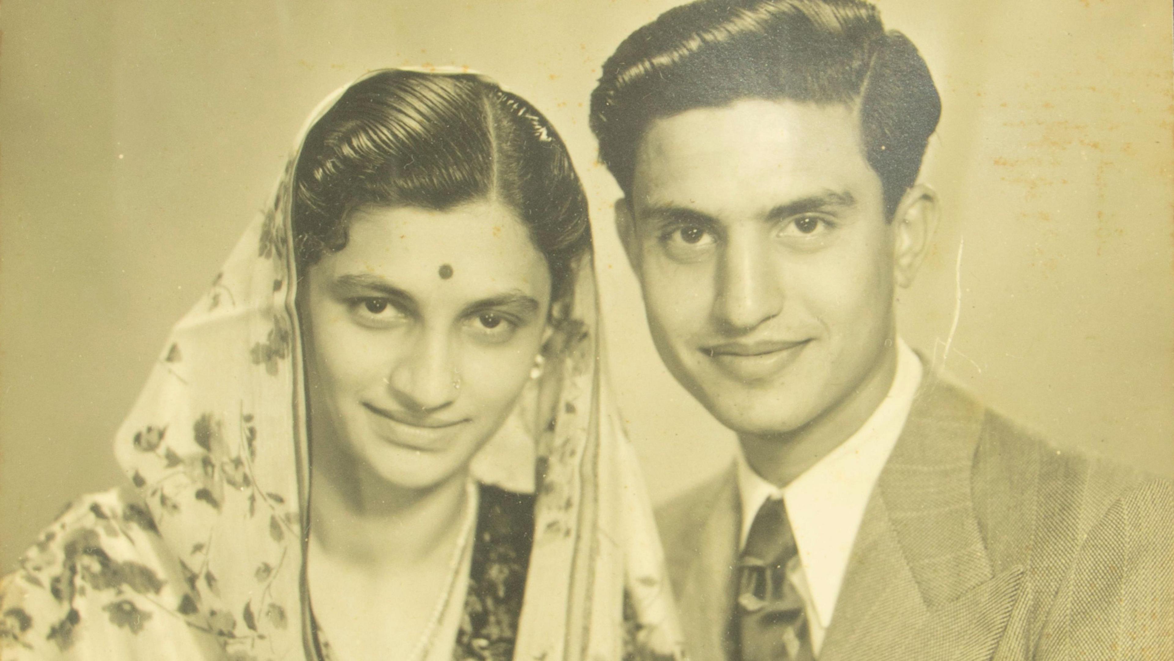 A picture of and man and woman living in Indian post-partition 