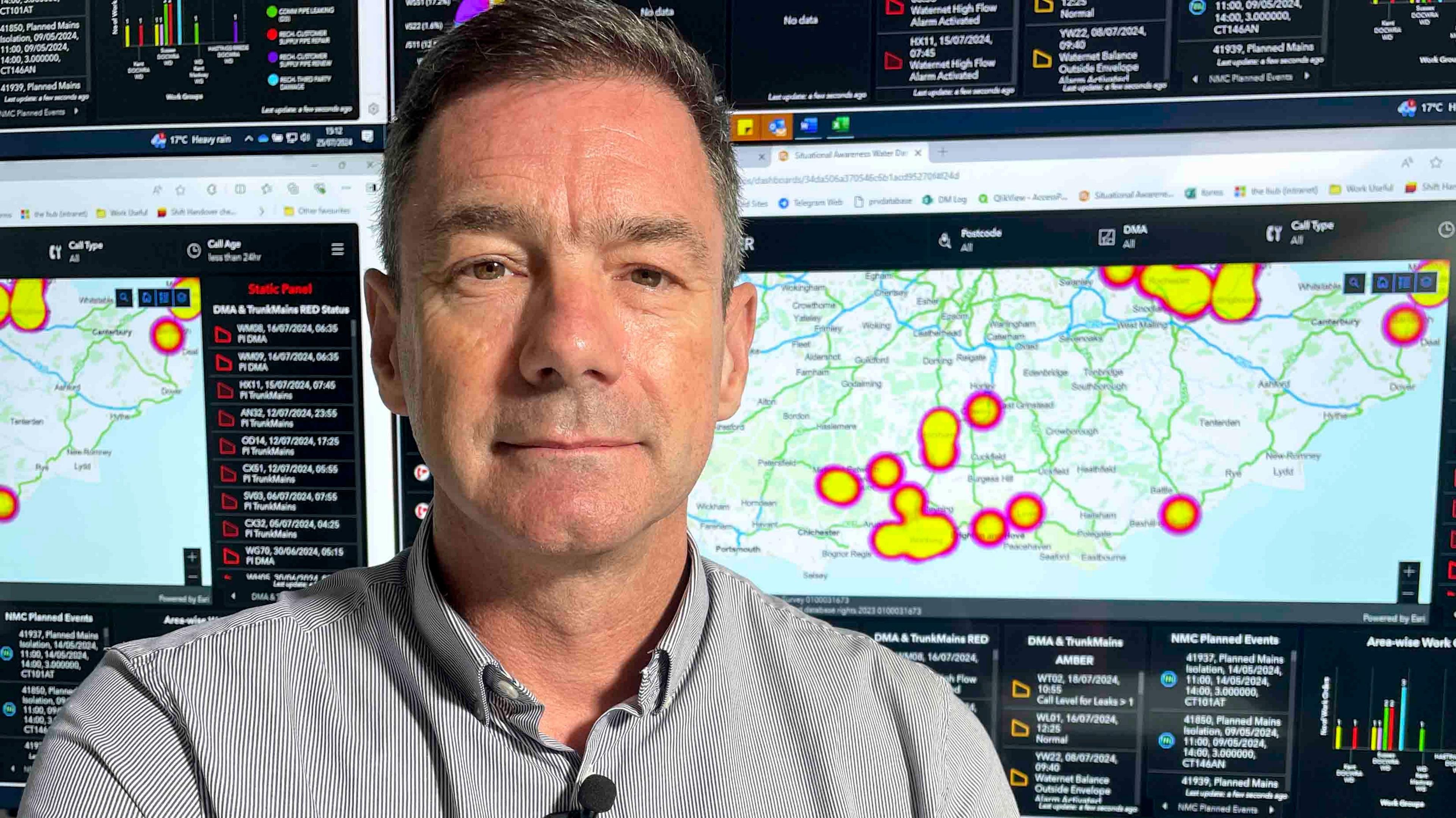 Lawrence Gosden, CEO, Southern Water, in the company's control room