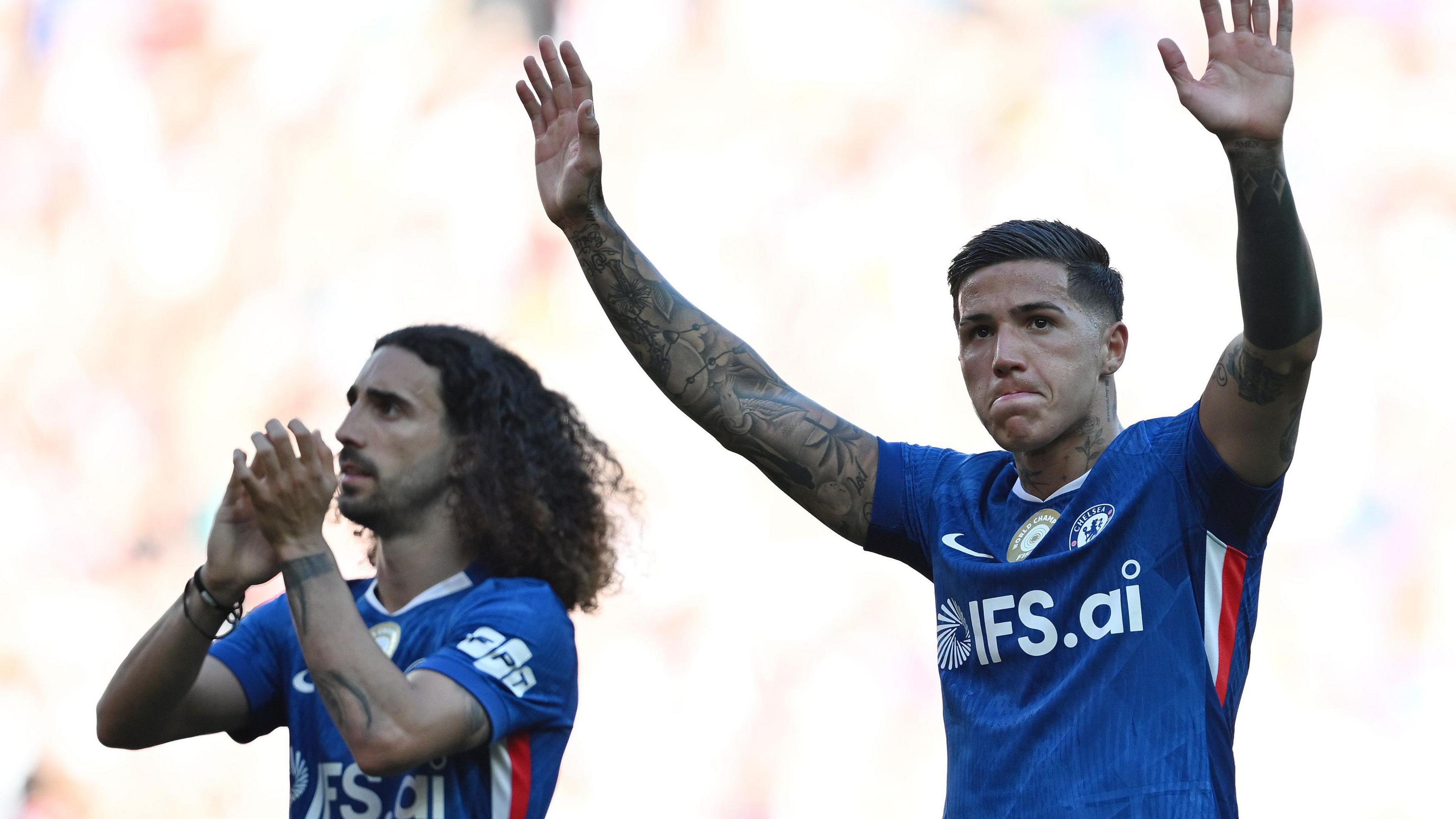 Marc Cucurella & Enzo Fernandez at the final whistle on Sunday