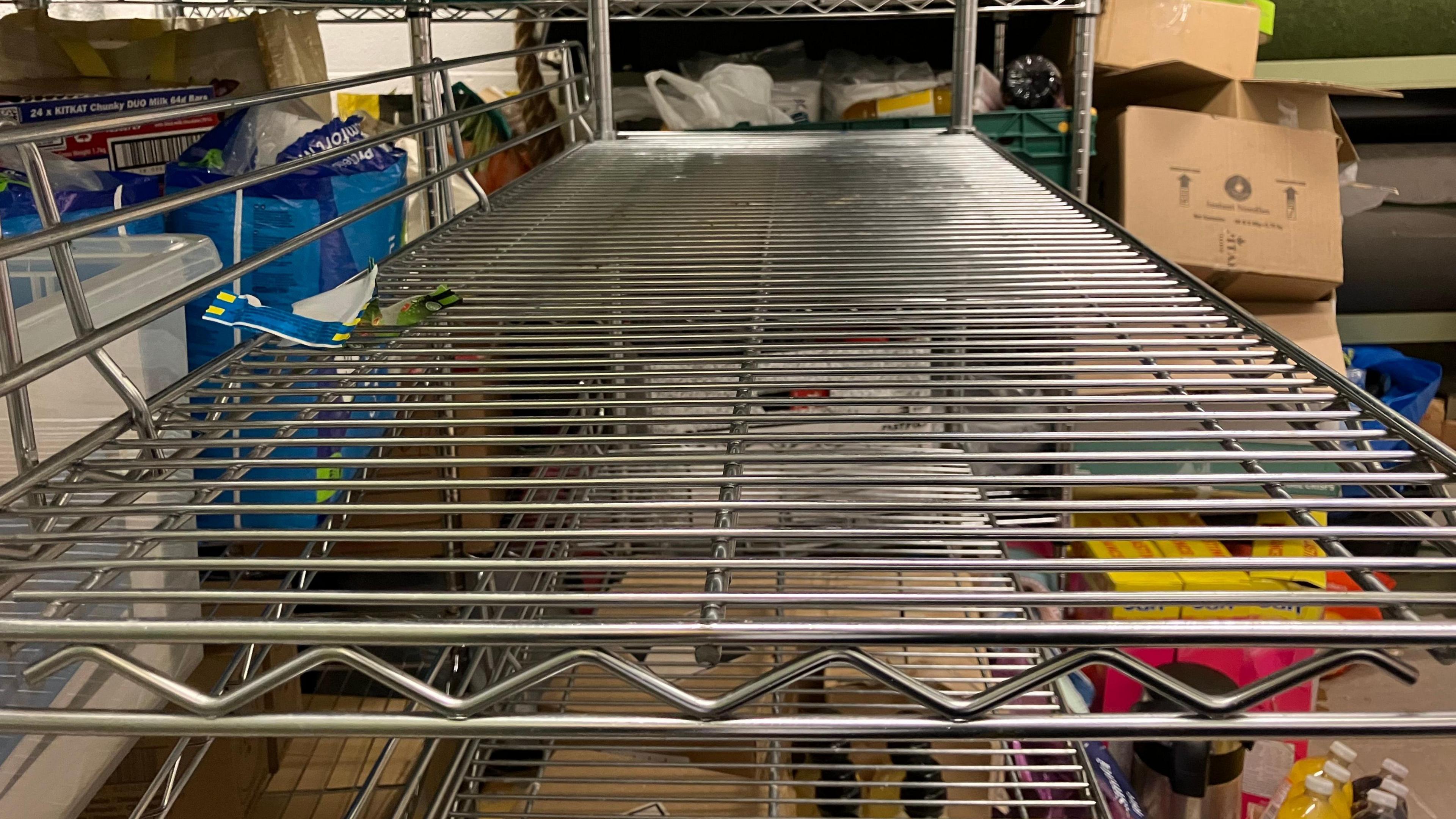 Empty shelf in the foodbank.