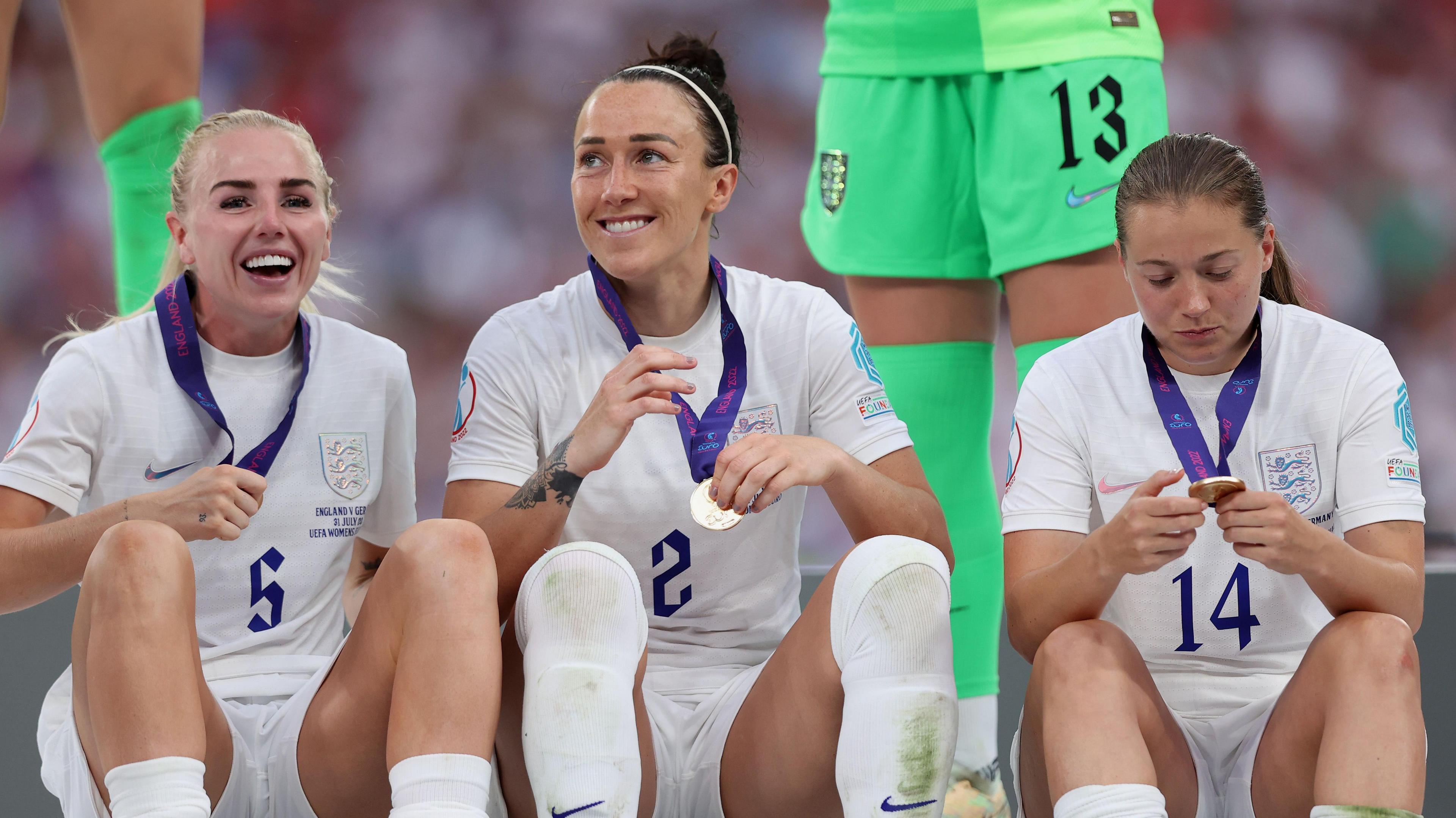 Alex Greenwood, Lucy Bronze and Fran Kirby