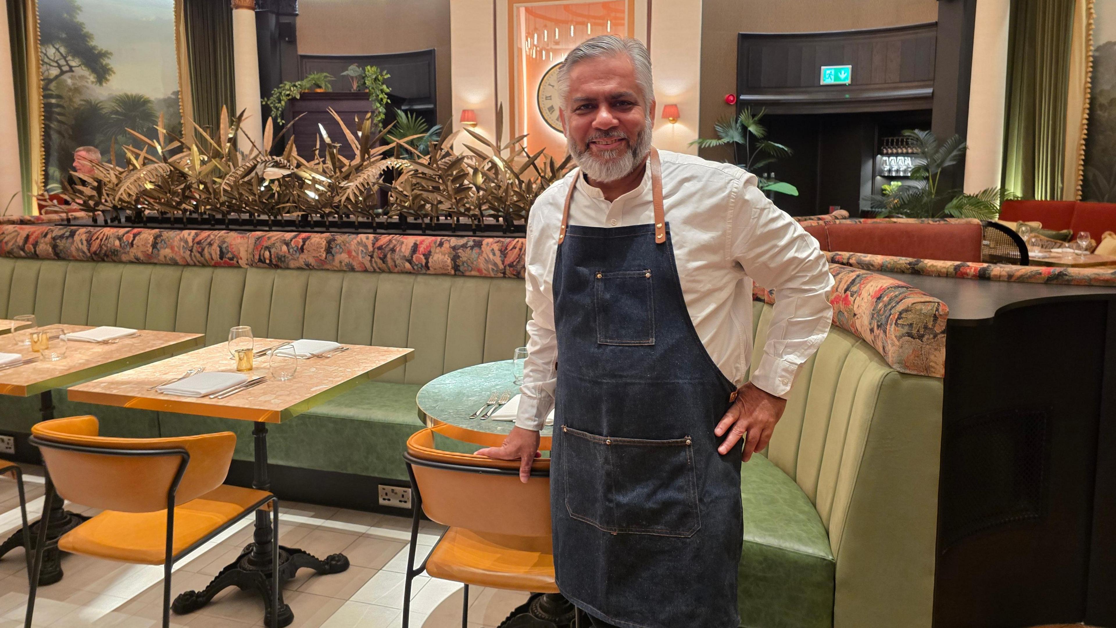 A chef in his restaurant
