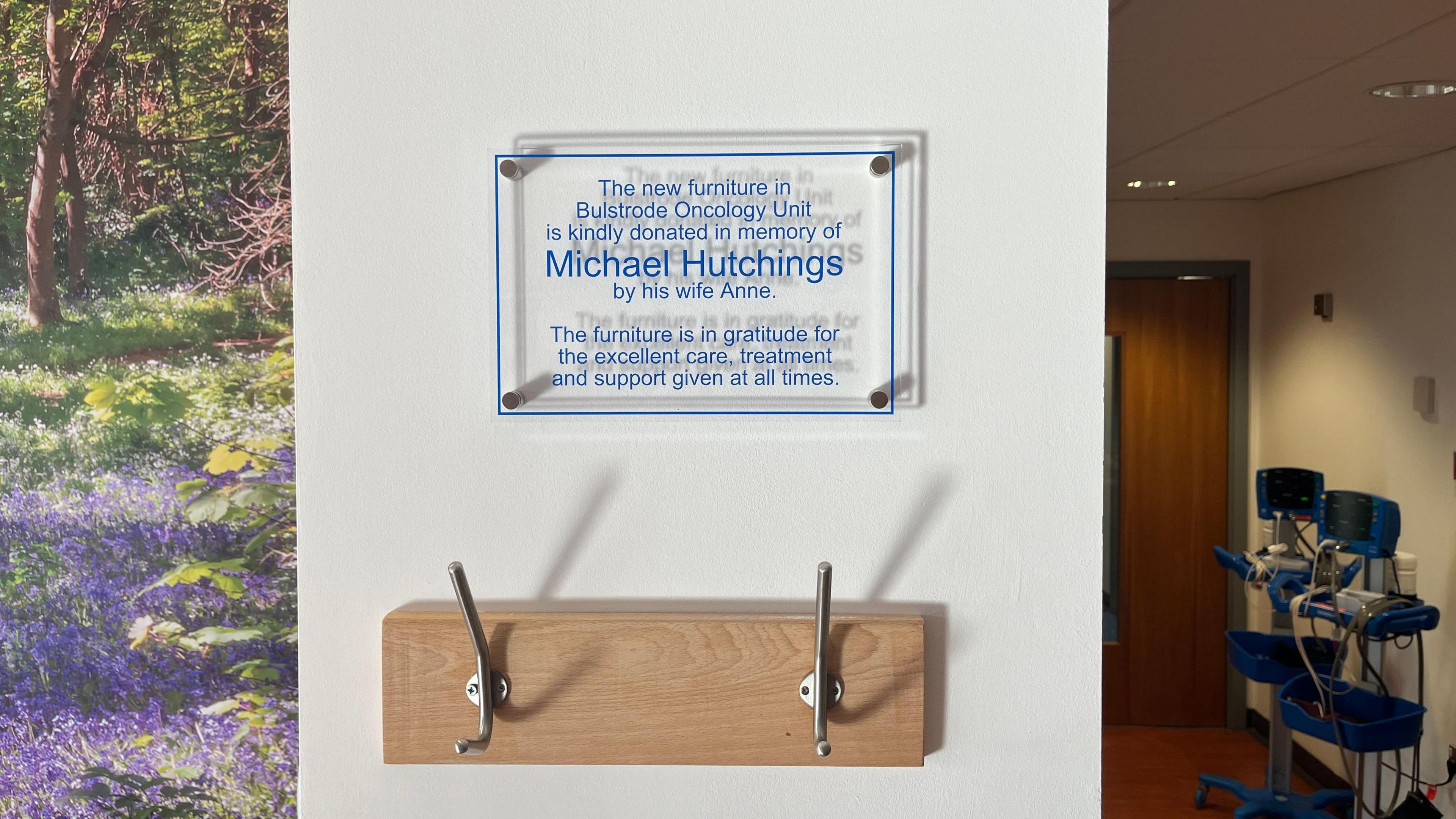 Plaque in the Bulstrode Oncology Ward