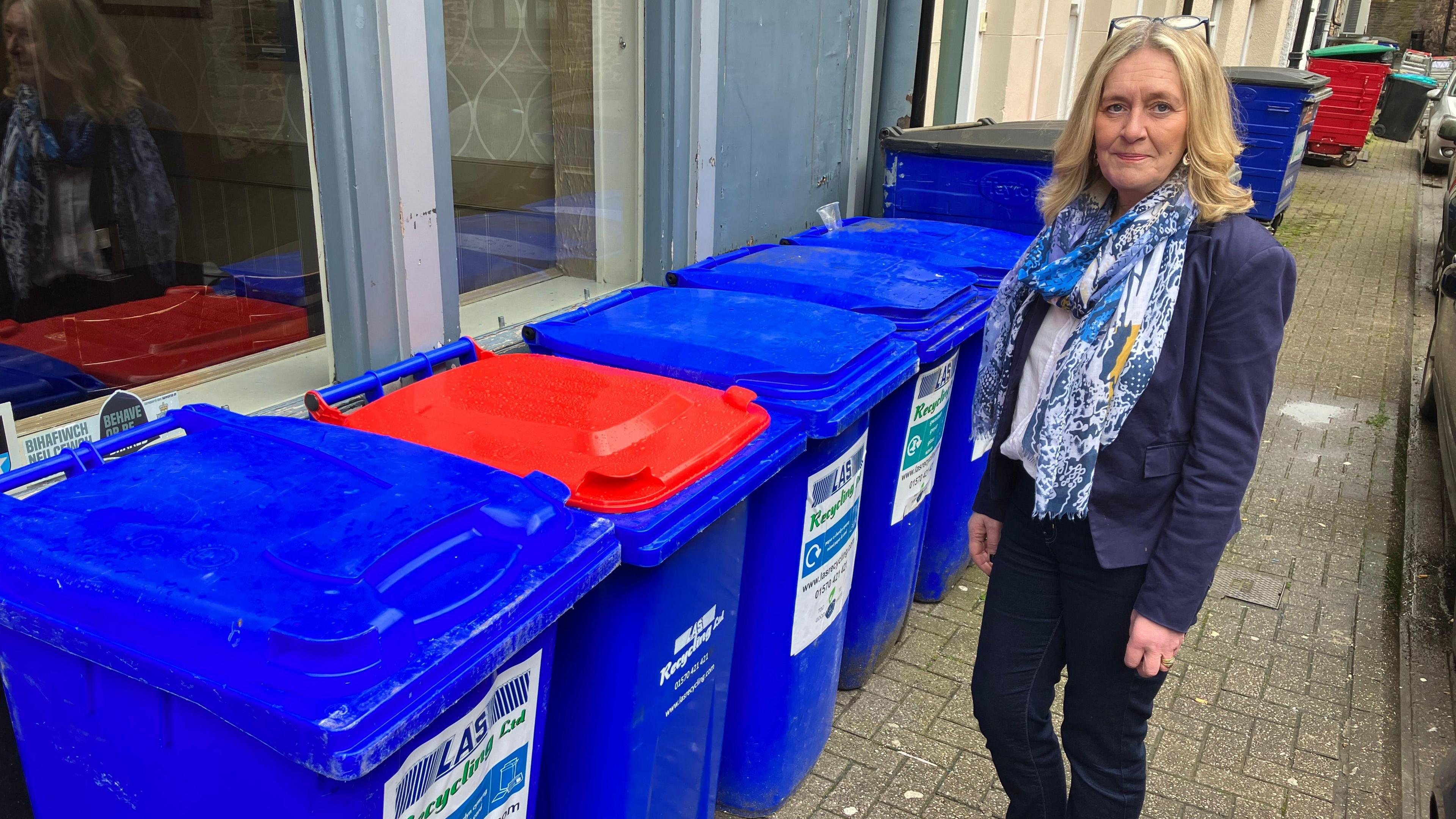 Recycling bins on the street