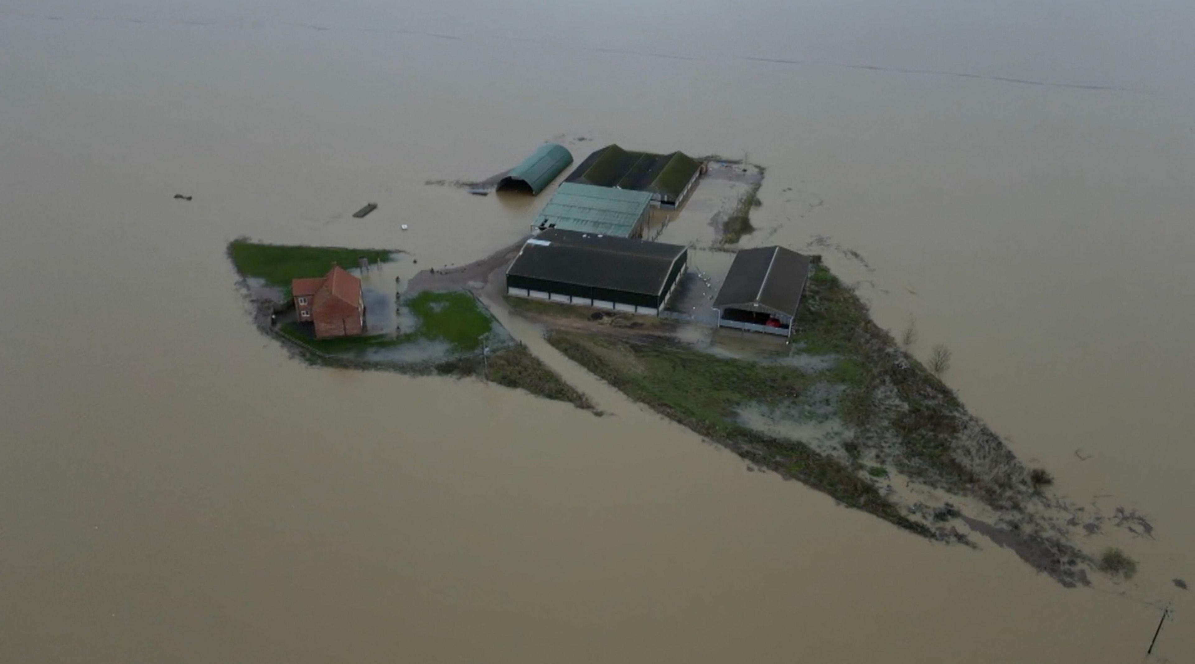 Flooded farmland