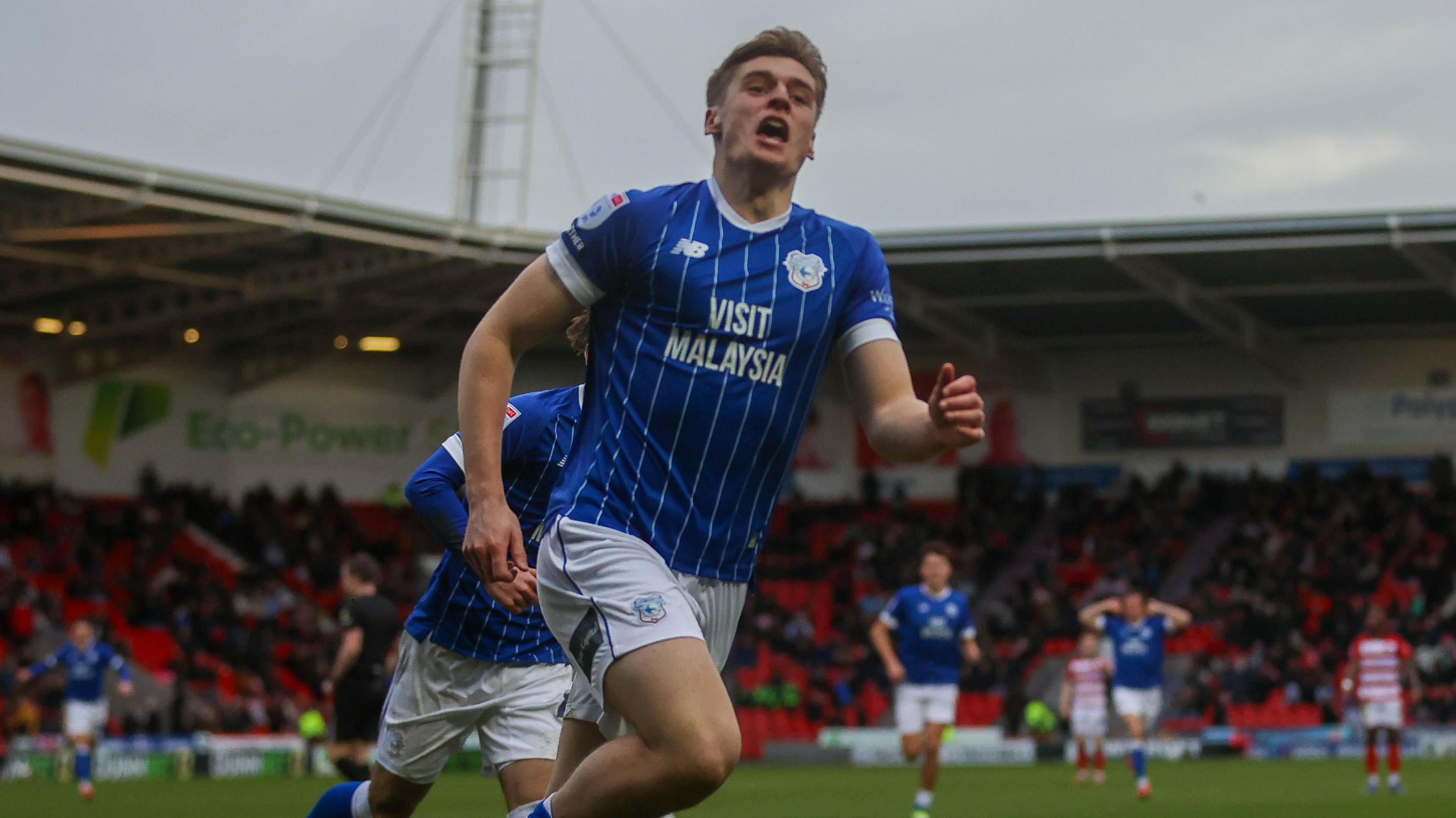 Cardiff City's Dylan Lawlor celebrates