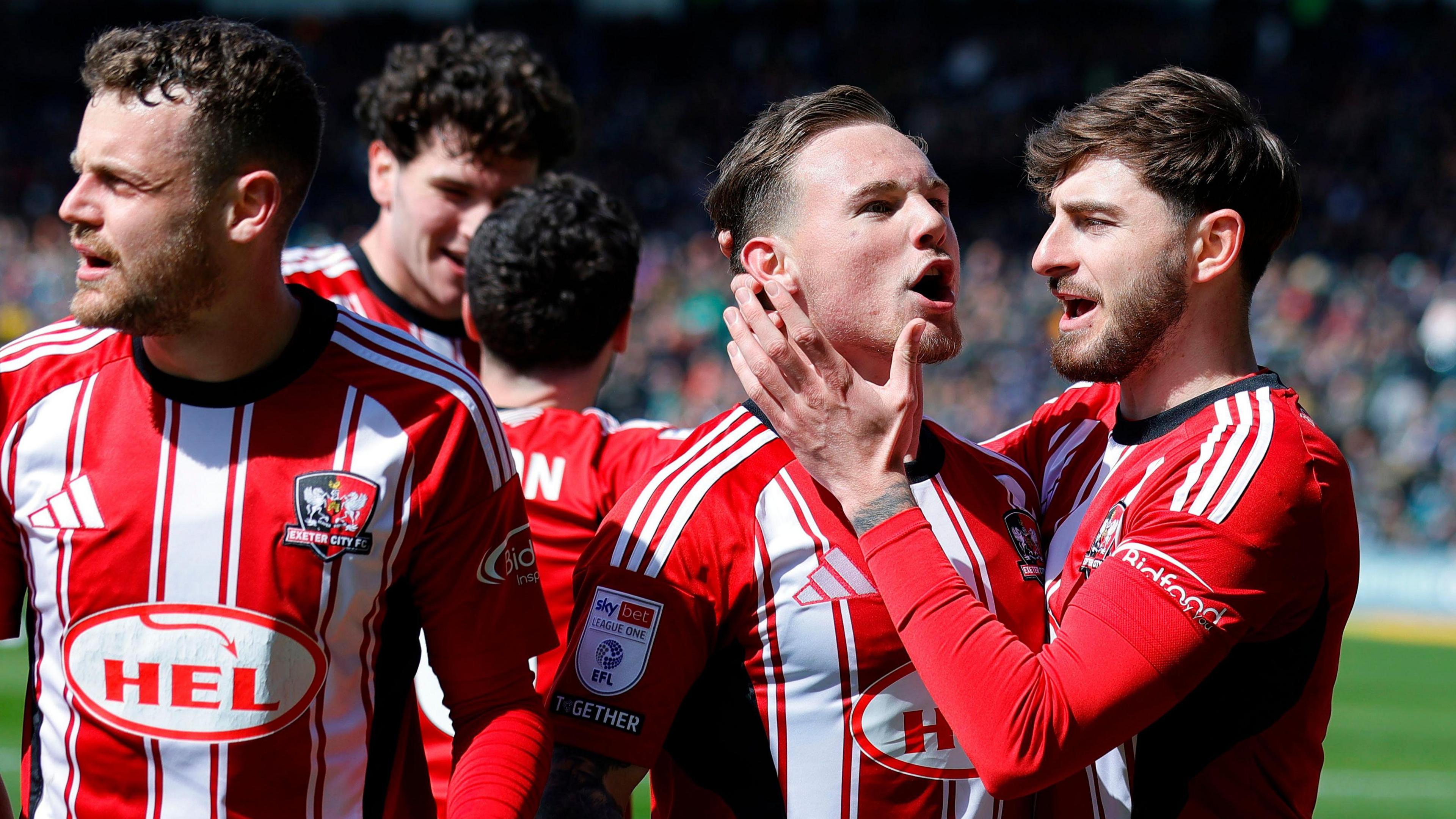 Jayden Wareham celebrates