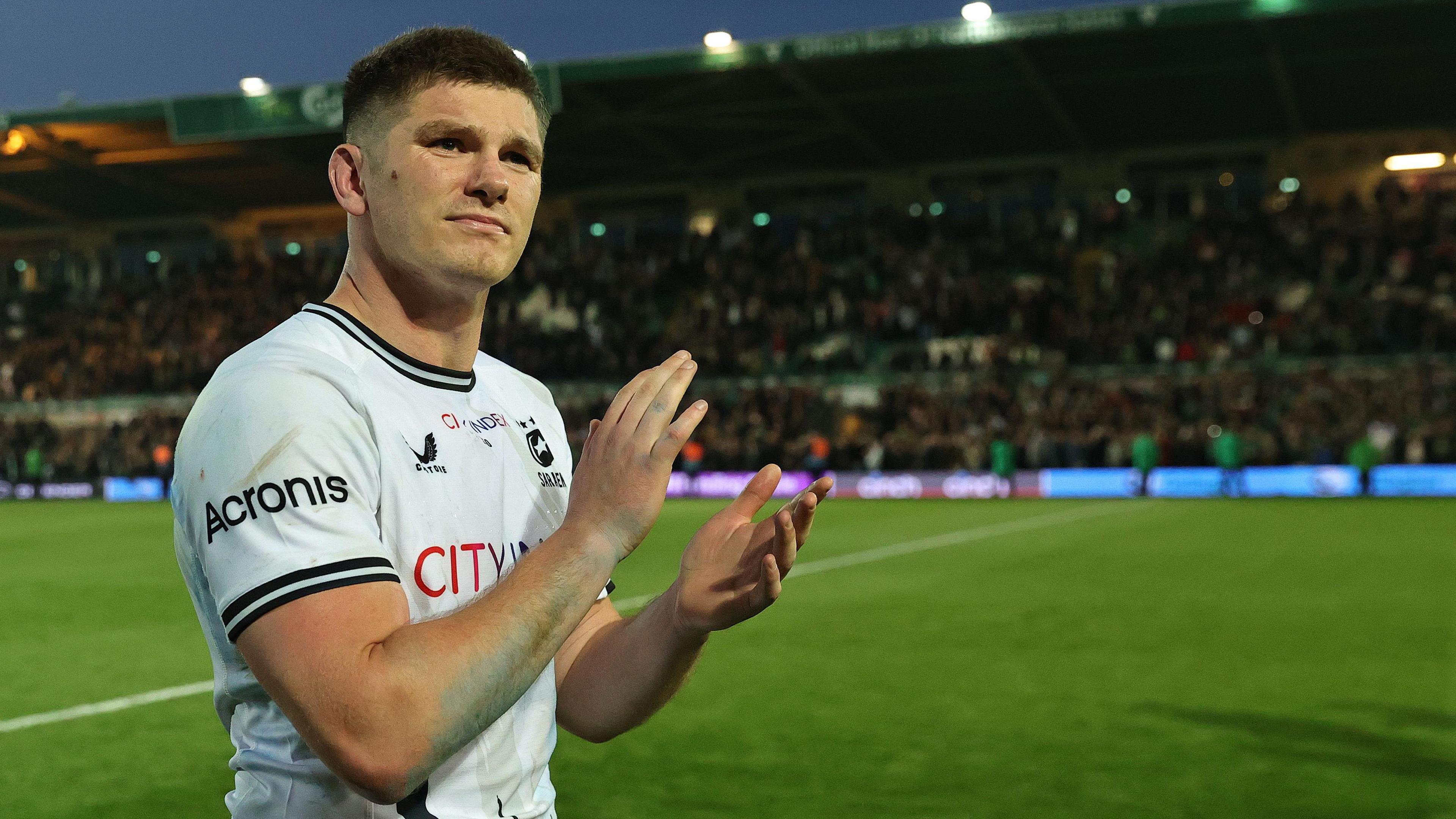 Owen Farrell applauds Saracens fans