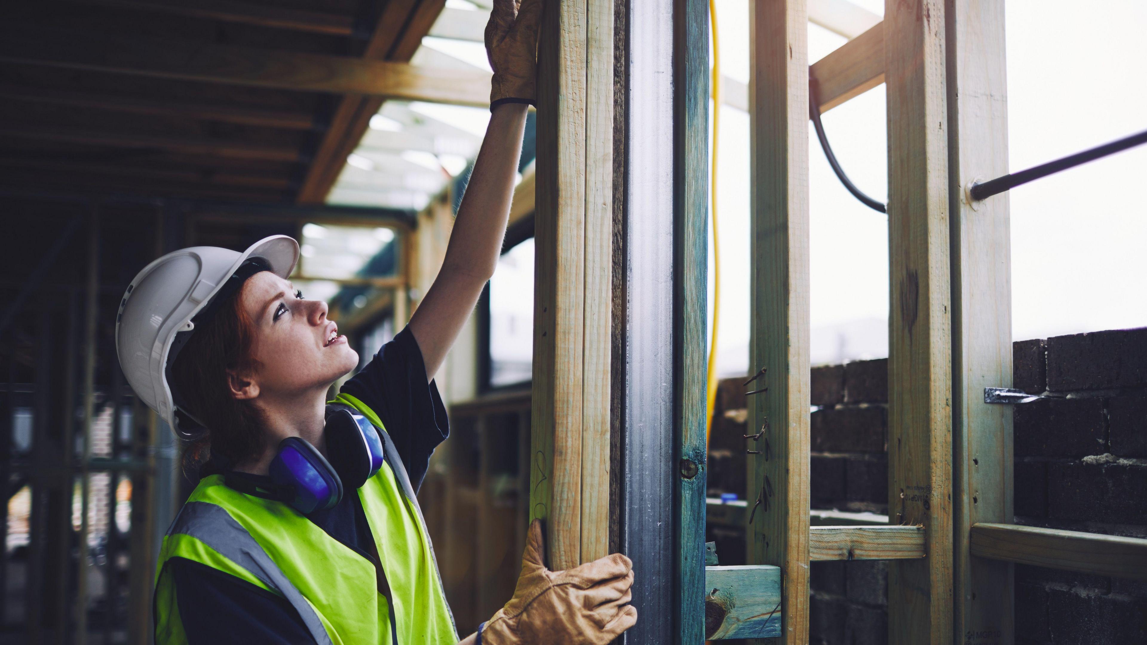 A construction worker working on site