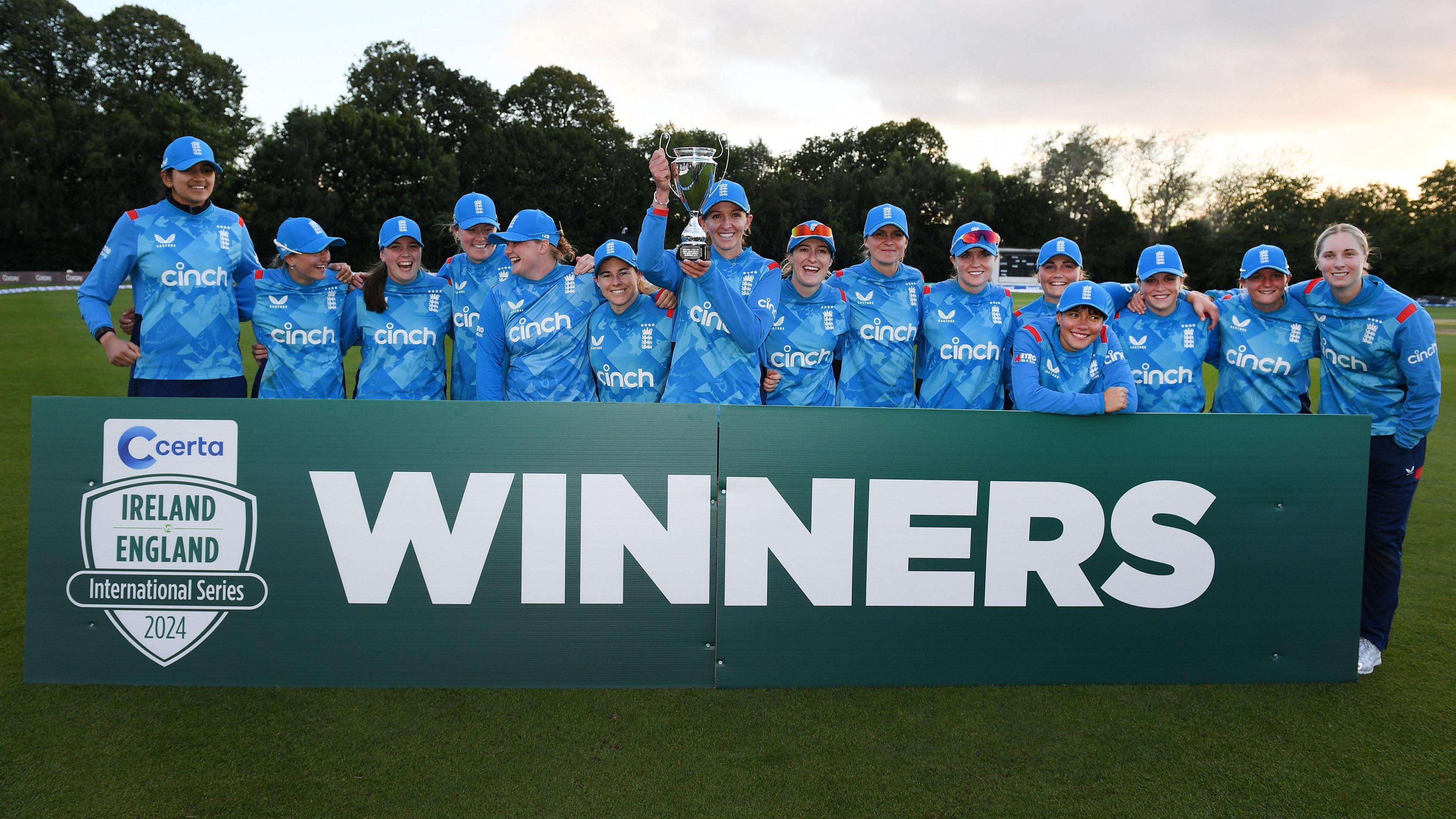 England with the ODI series trophy