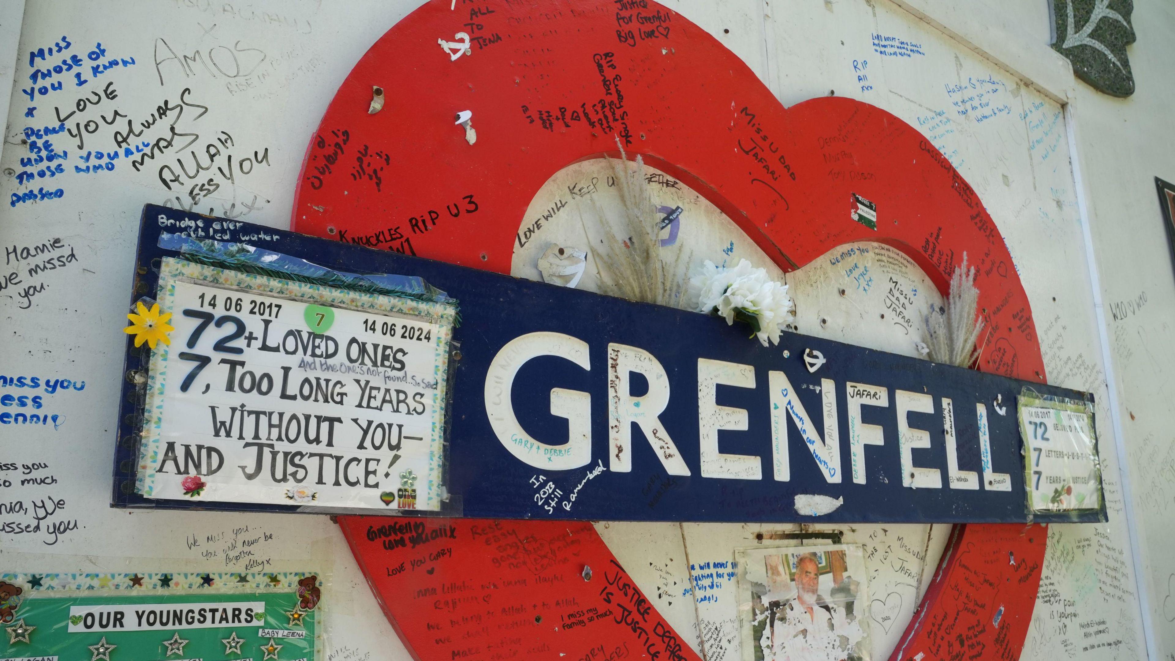 Memorial wall outside the tower