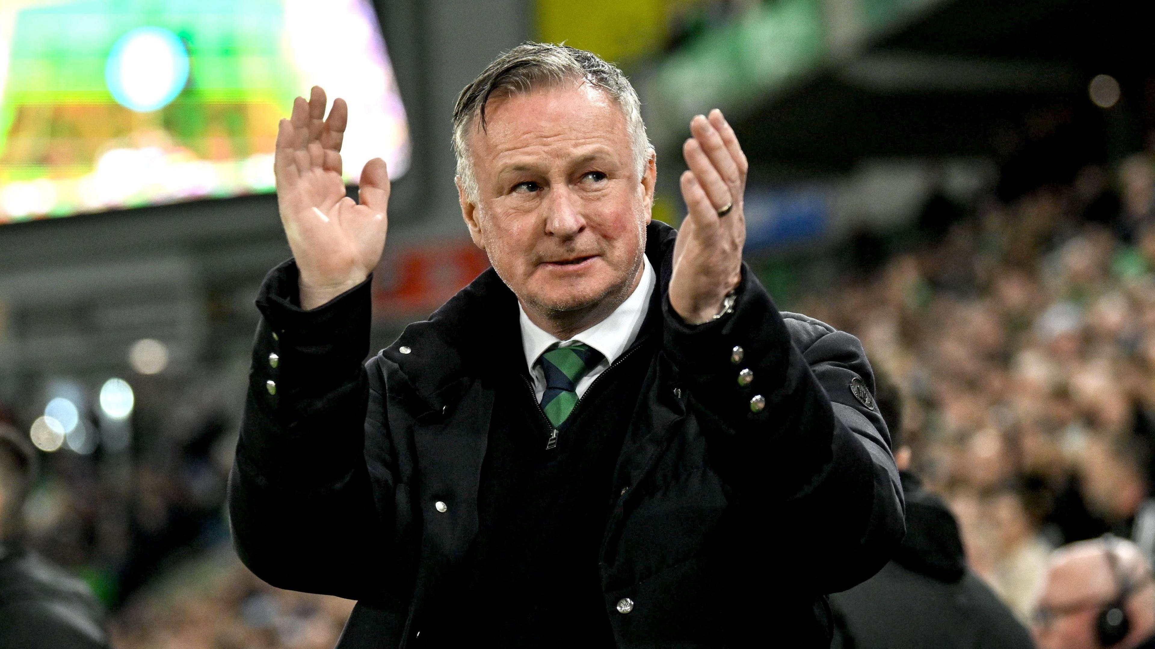 Manager Michael O'Neill applauds Northern Ireland fans