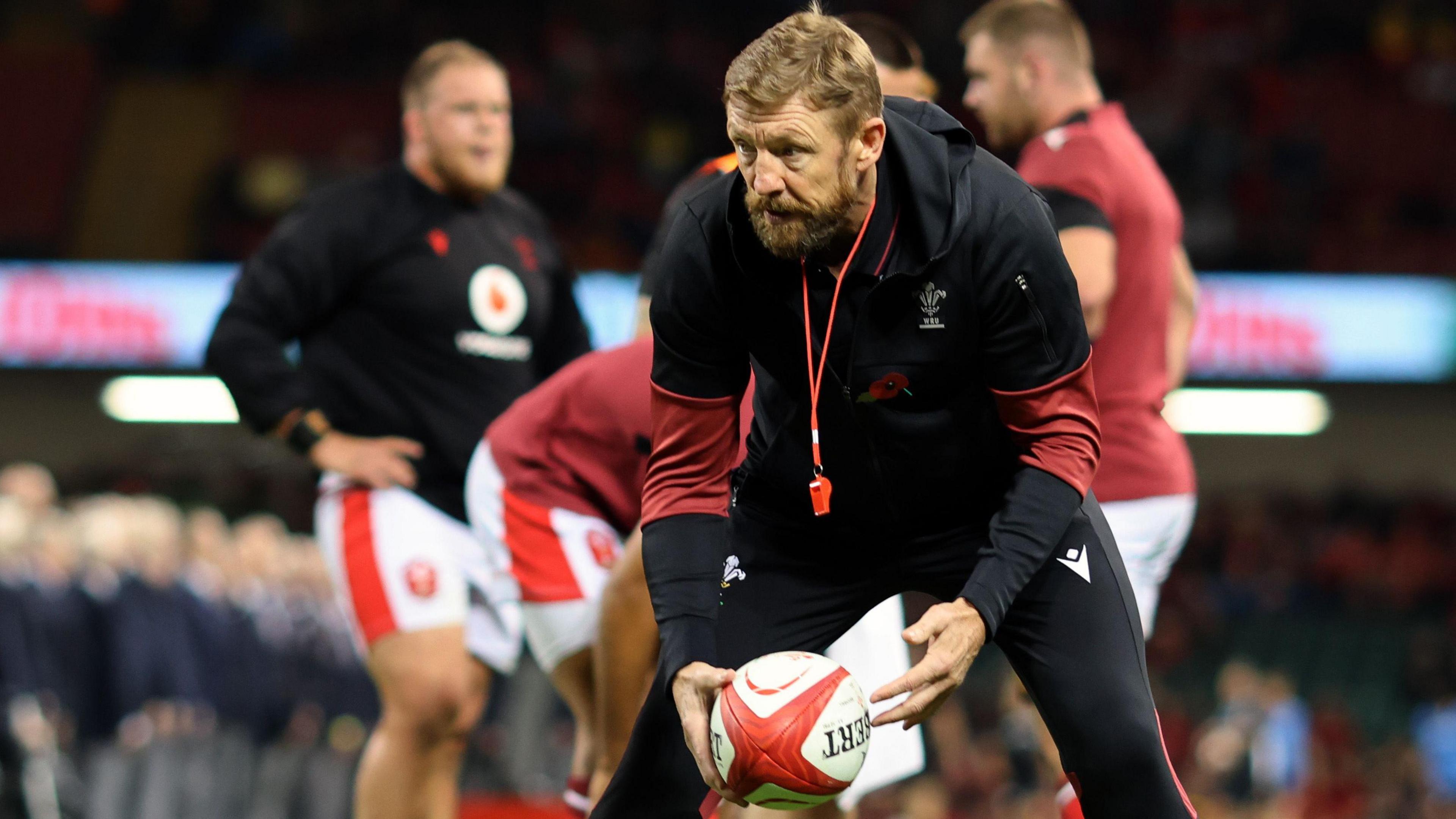 Mike Forshaw working with the Wales national team