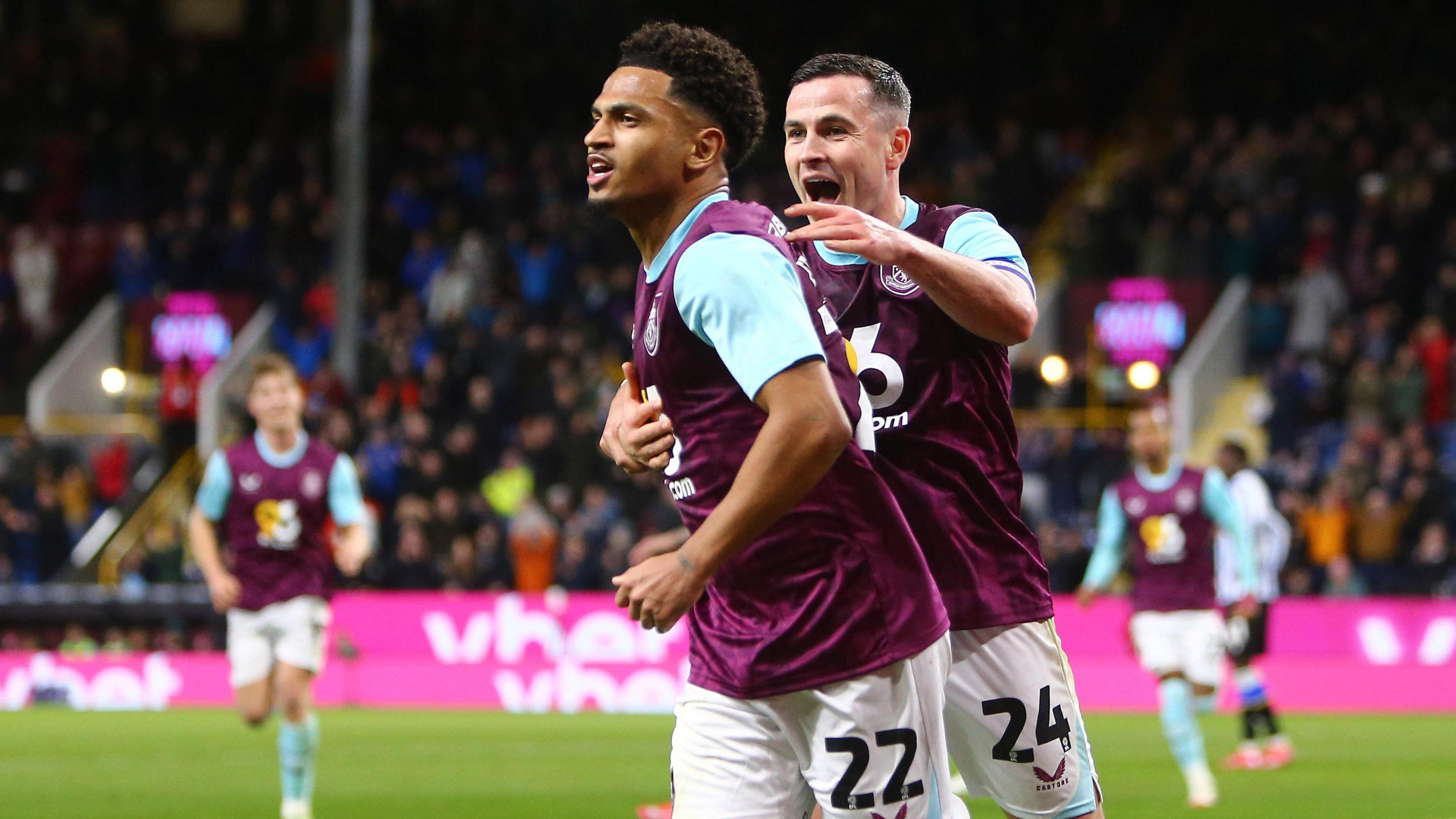 Marcus Edwards celebrates scoring