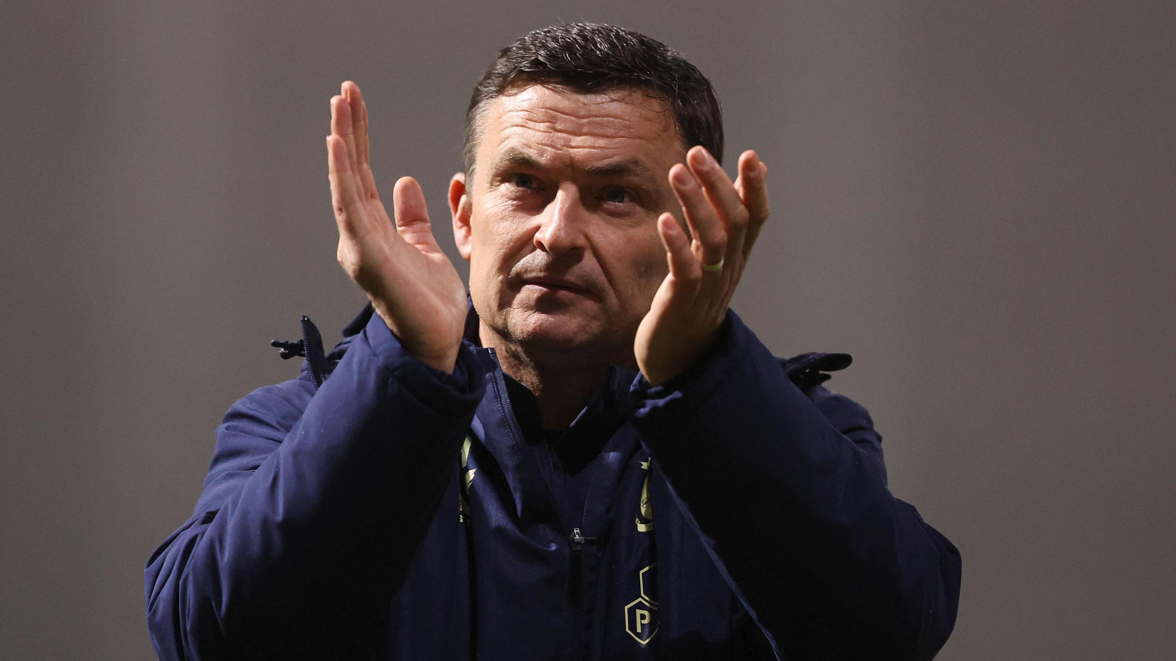 Paul Heckingbottom claps the Preston fans