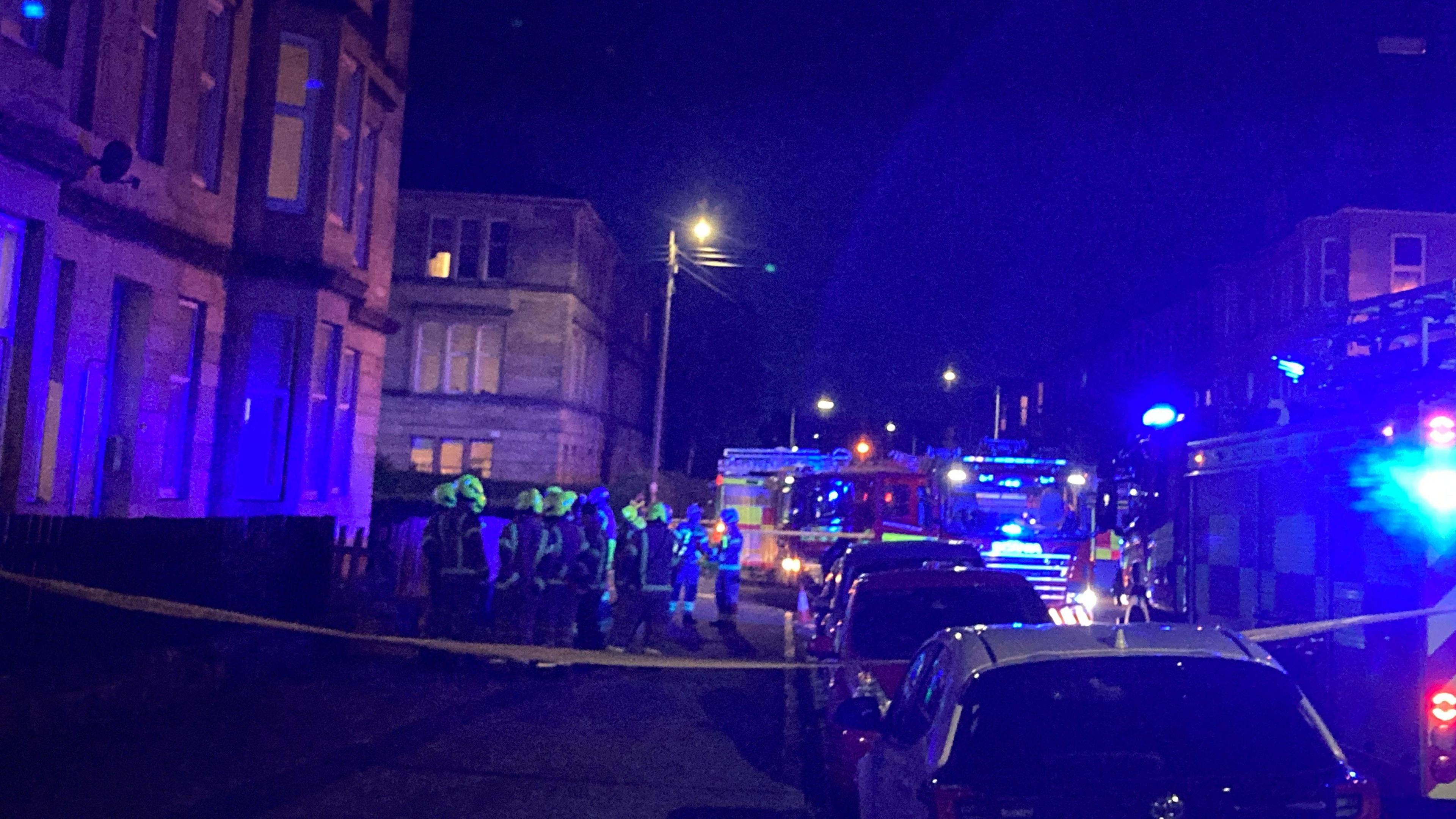 Emergency services attend Leven Street in Glasgow 