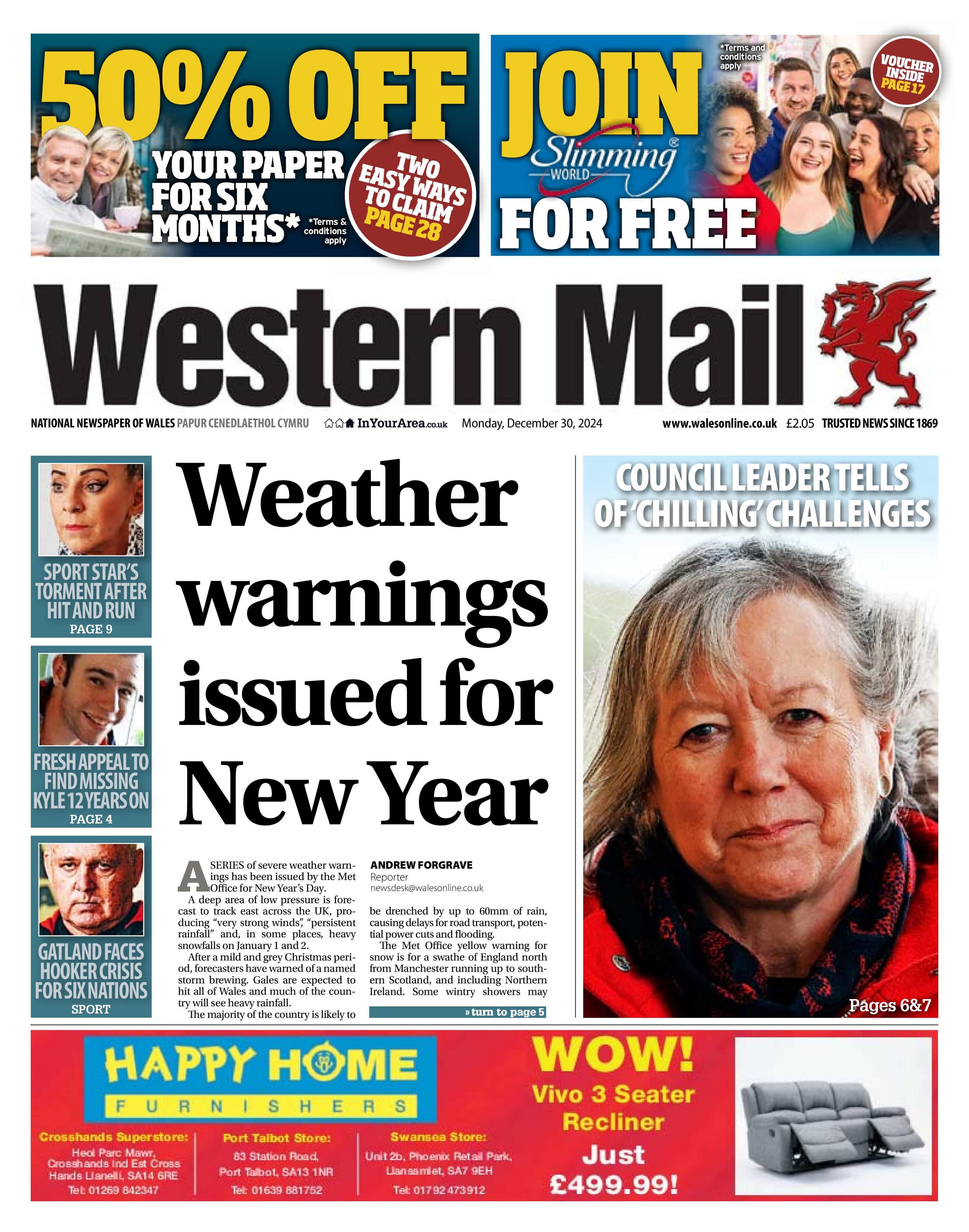 Western Mail front page