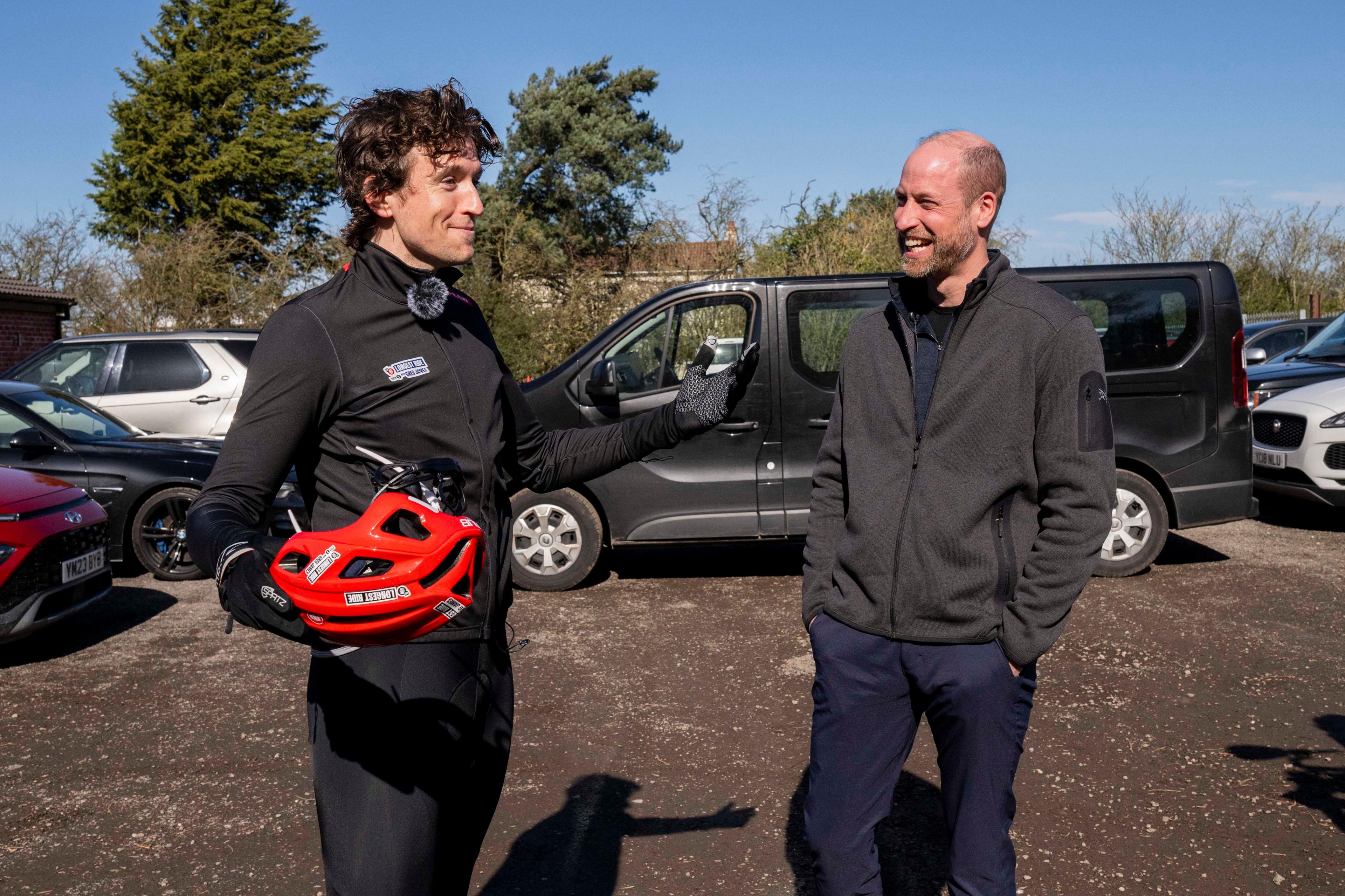 Greg James and Prince William.