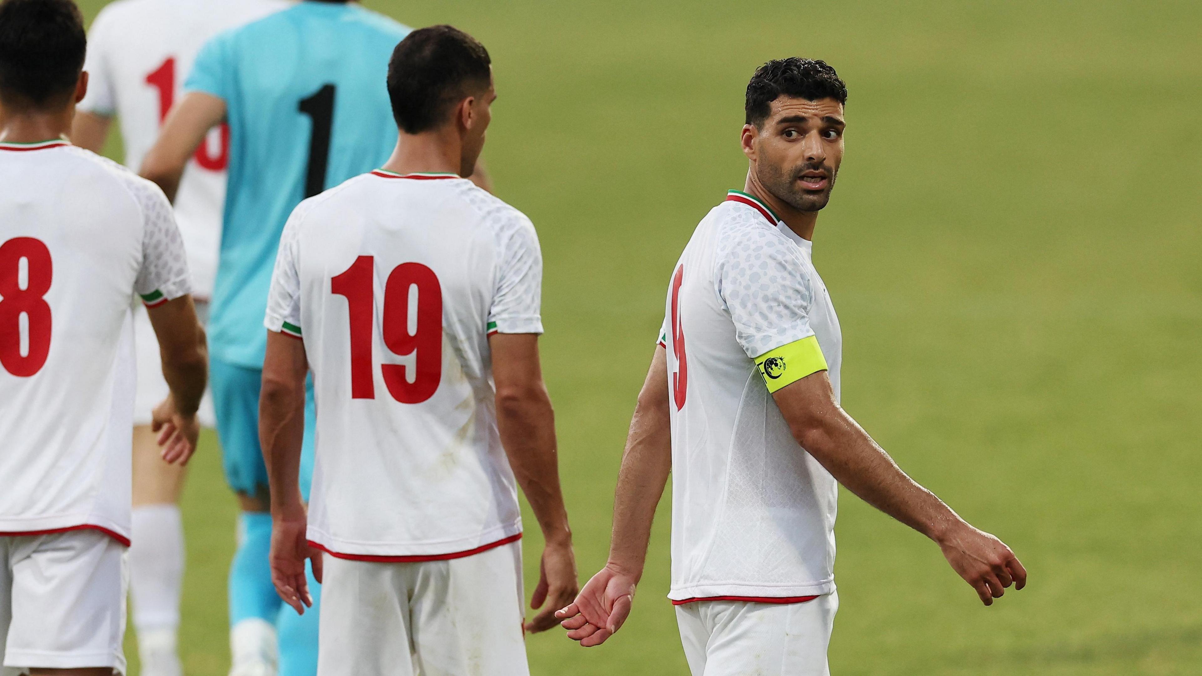 Iran's Mehdi Taremi looks on
