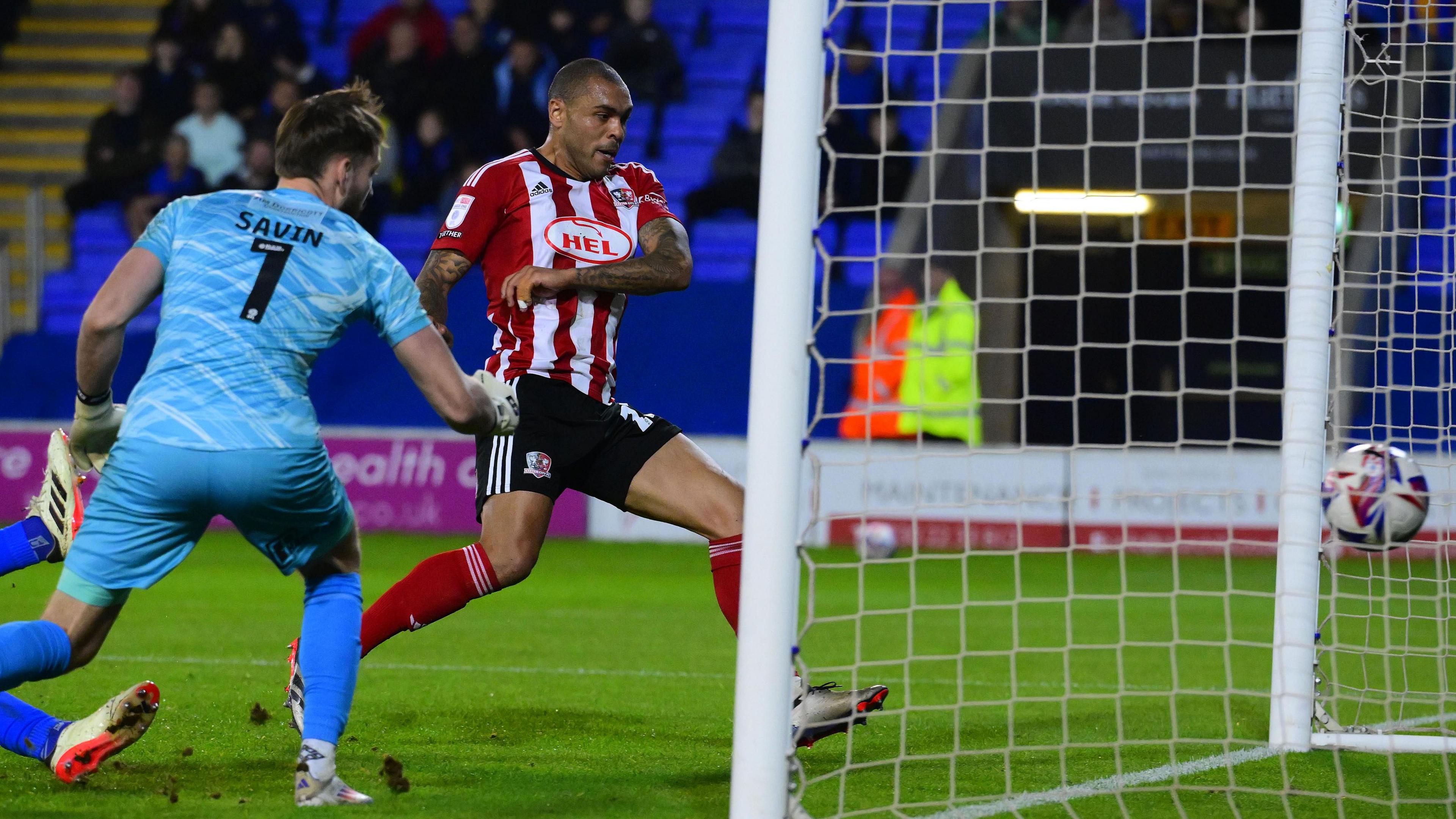 Josh Magennis scores for Exeter City