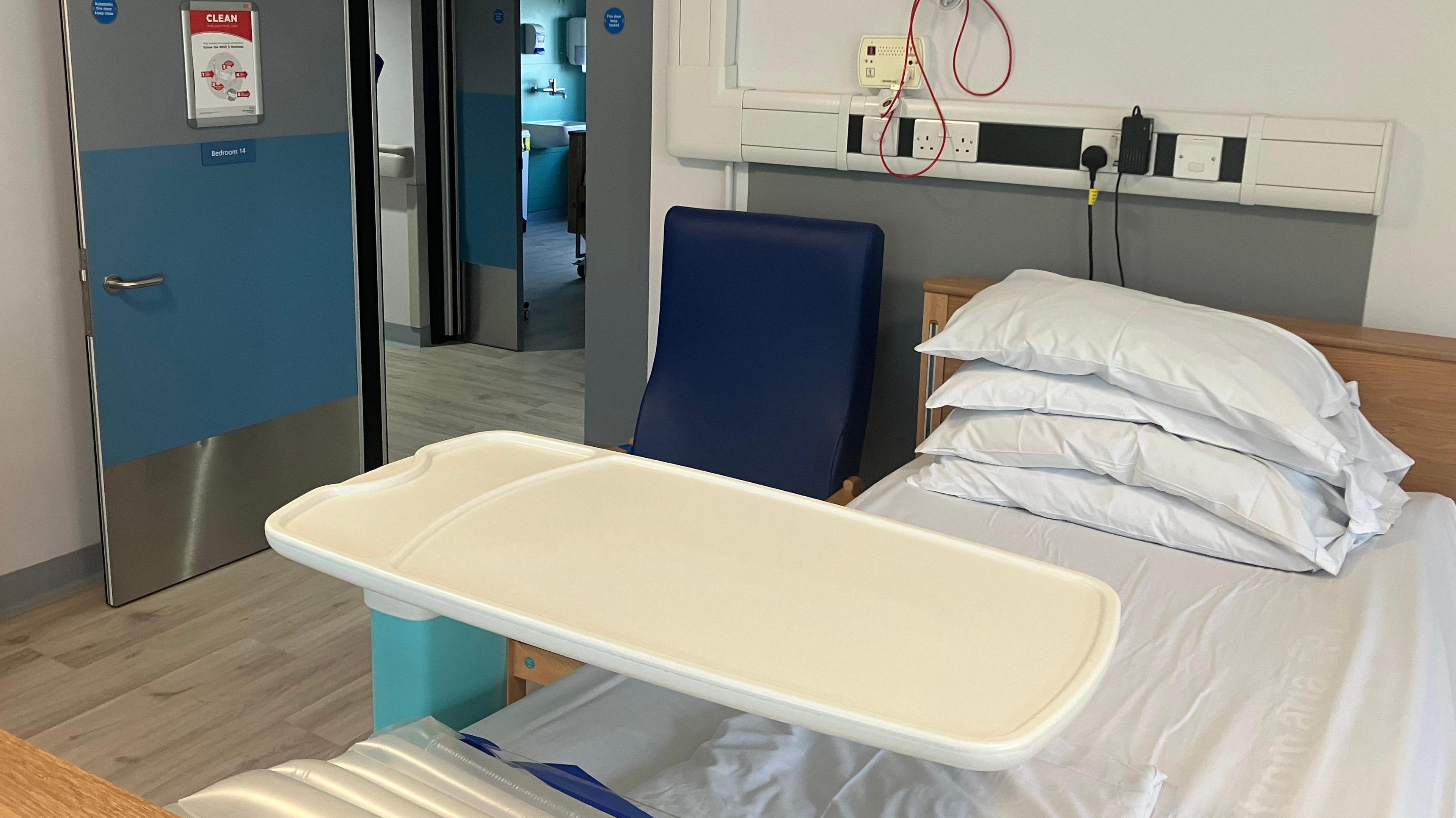 A picture of one of the new ground floor bedrooms all the equipment is new. 