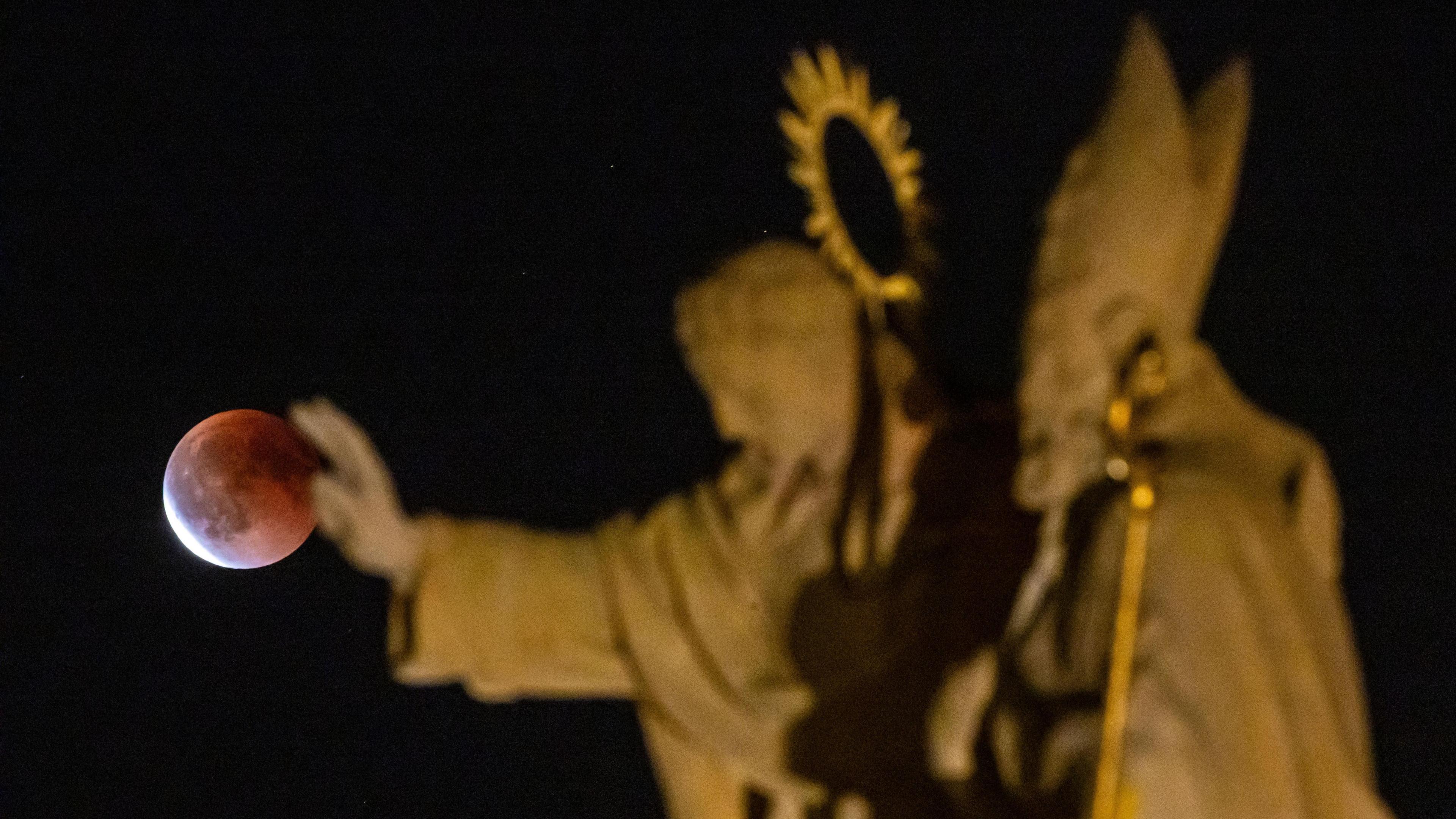Blood Moon in Prague, Czechia.