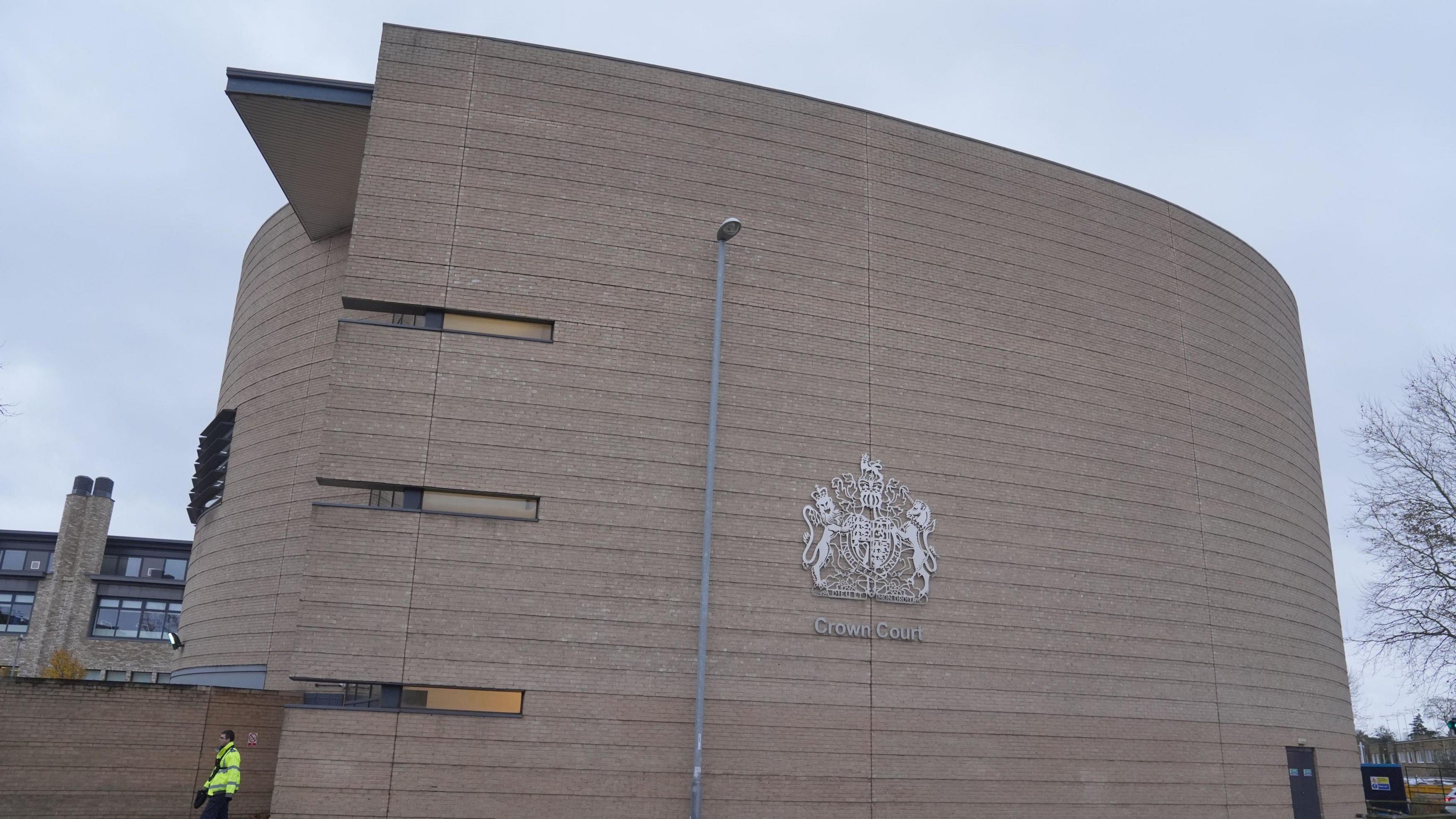 A view of the exterior of Cambridge Crown Court on a grey day.